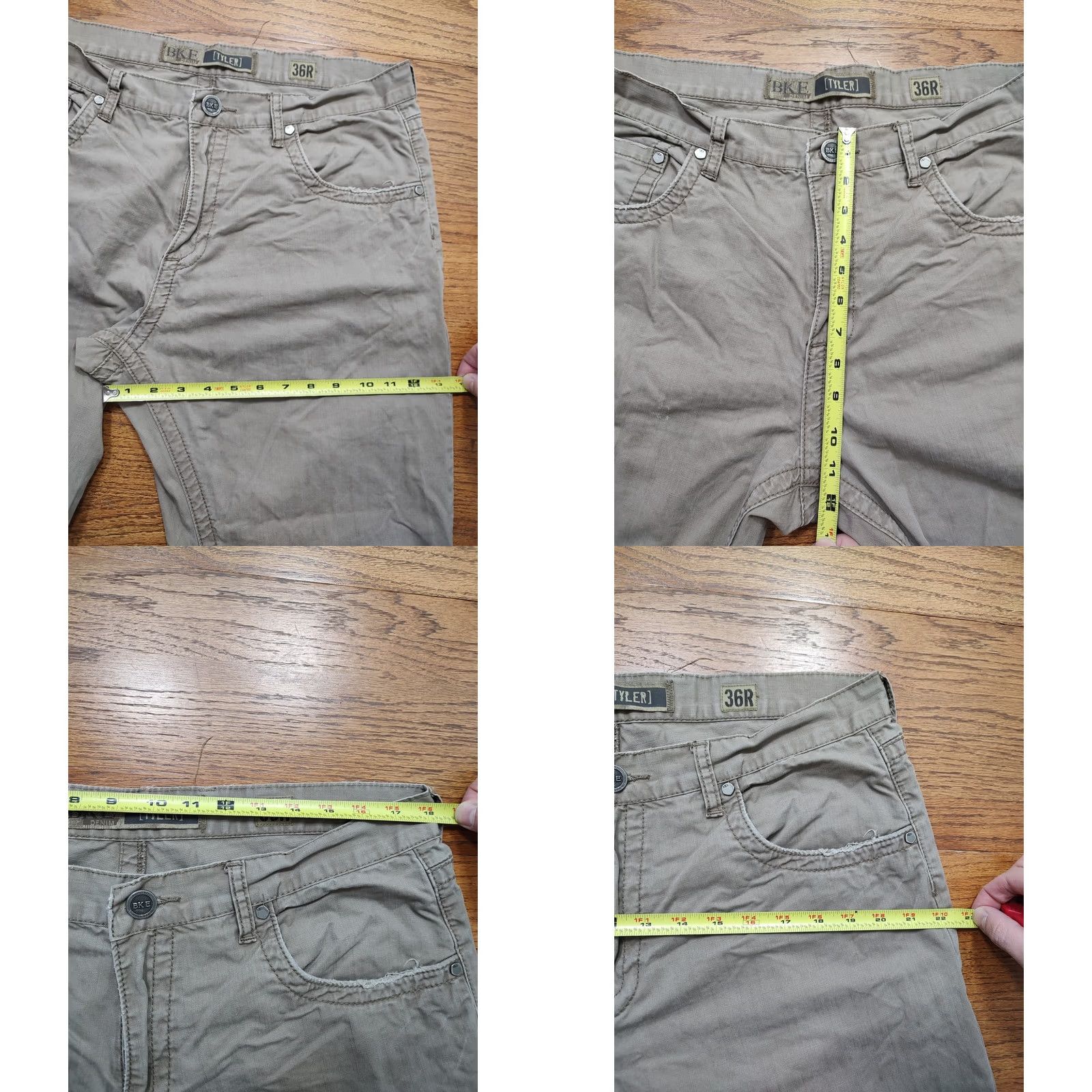 BKE BKE Tyler Jeans Mens 36x28 Brown Denim Stretch Straight Leg Regular Rise 11in 5-Pocket Vintage No Size US 36 / EU 52 - 9 Thumbnail