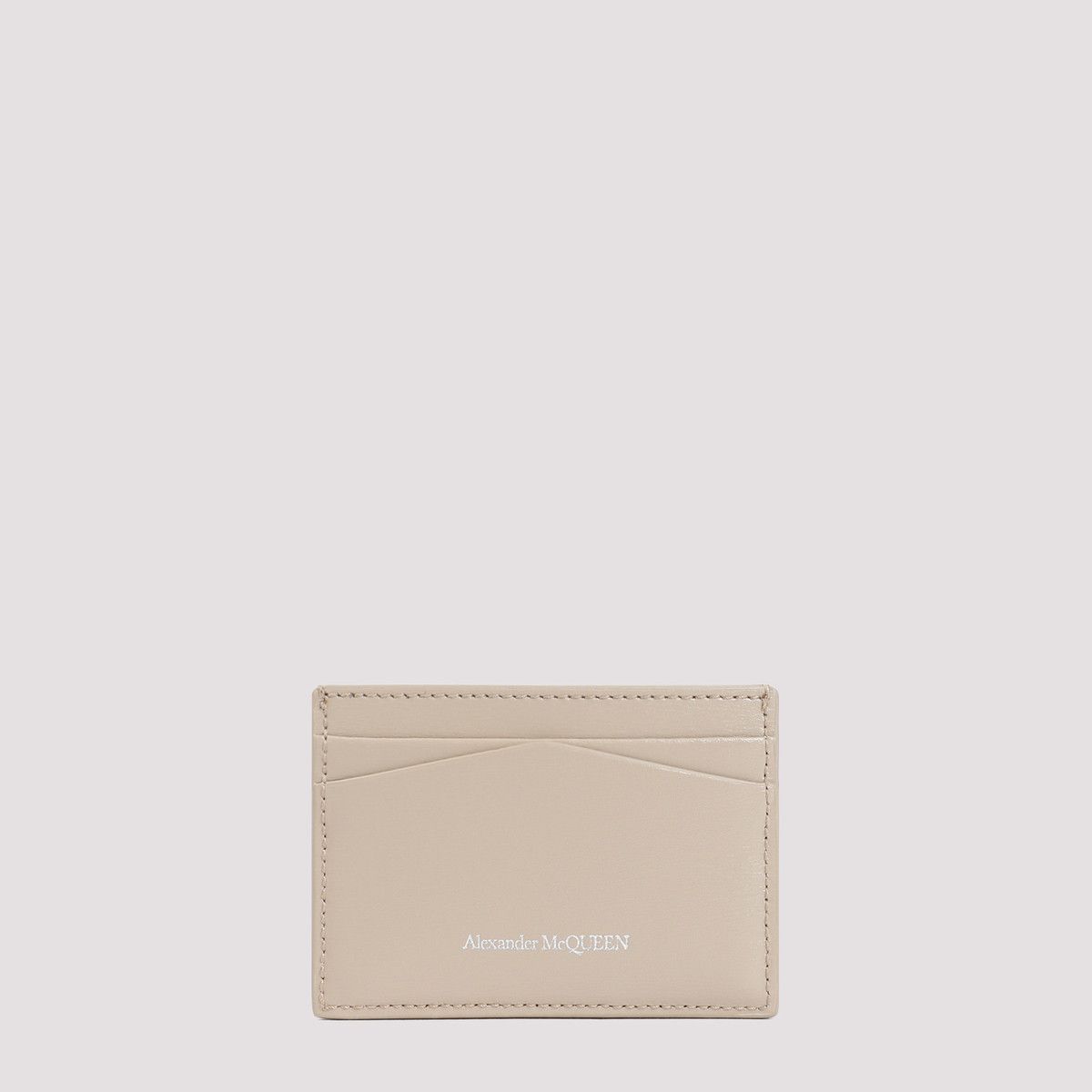 Alexander McQueen o1s22i1n1024 Size: OS / Leather Skull Card Holder in Beige Size ONE SIZE - 2 Thumbnail