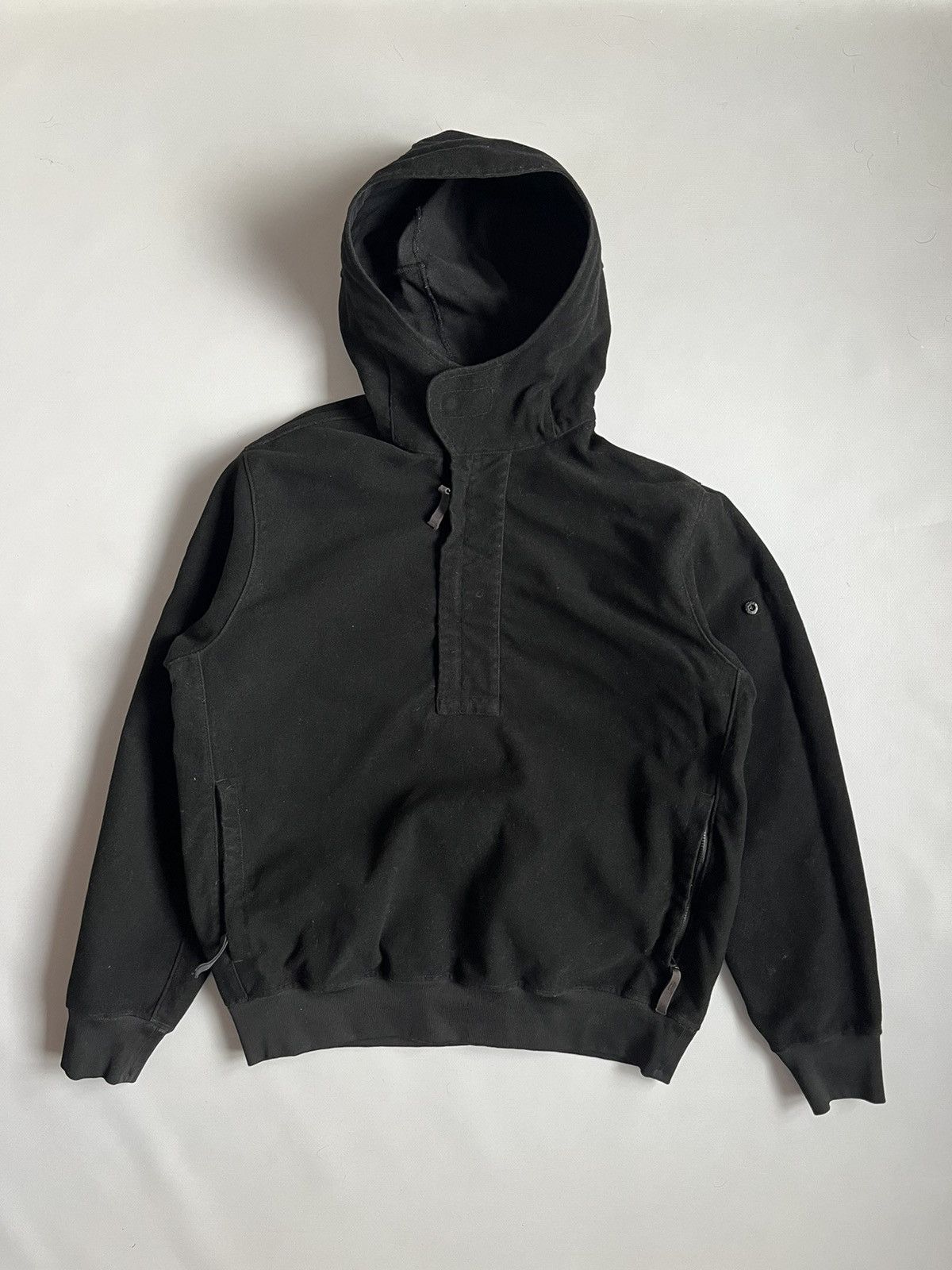 Stone Island Men 2021 Black Ghost Flocked Pullover Hoodie