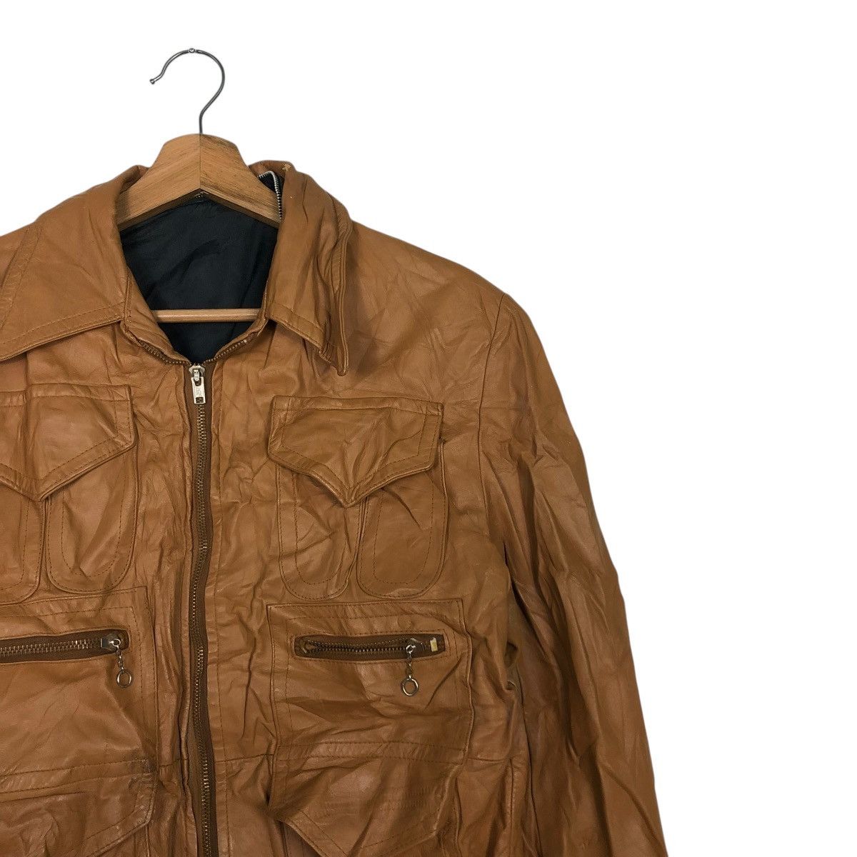 Japanese Brand 🔥CROPPED BIKER LEATHER JACKET UNBRANDED ISSEY MIYAKE Size US M / EU 48-50 / 2 - 8 Thumbnail