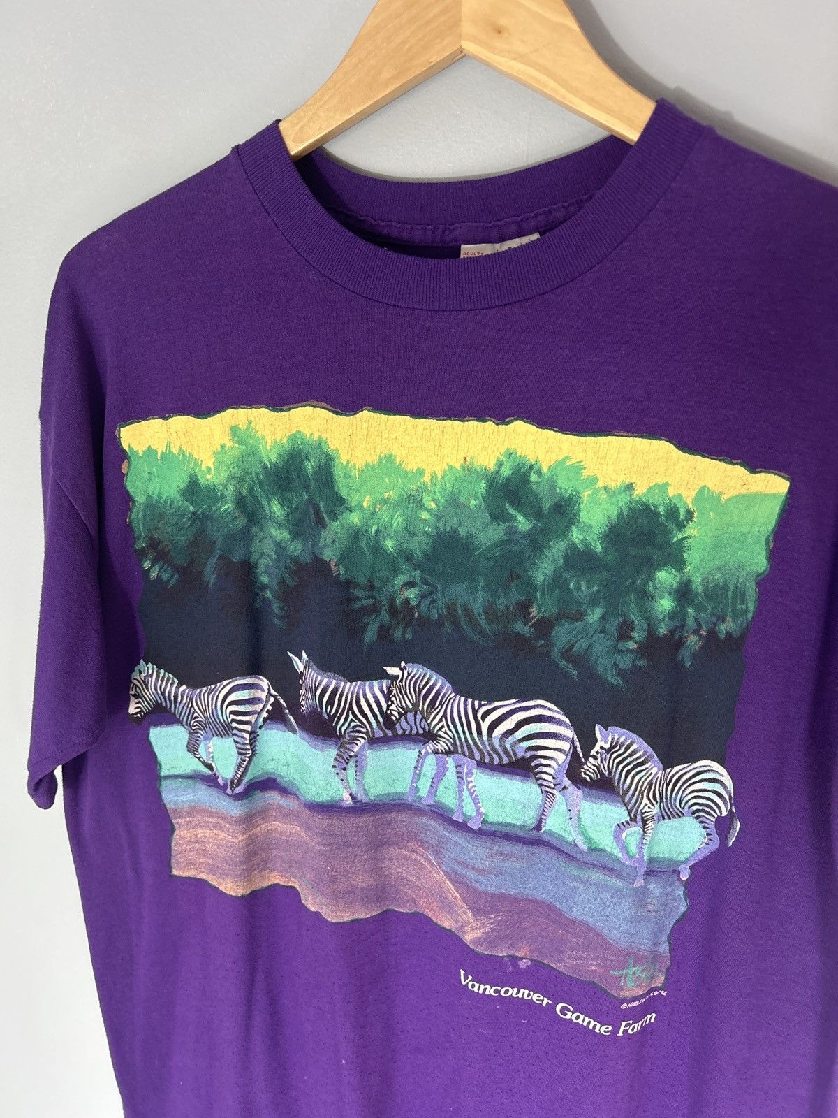 Vintage Vintage 1992 Harlequin Nature Graphics Zebra Tee Size US L / EU 52-54 / 3 - 2 Thumbnail