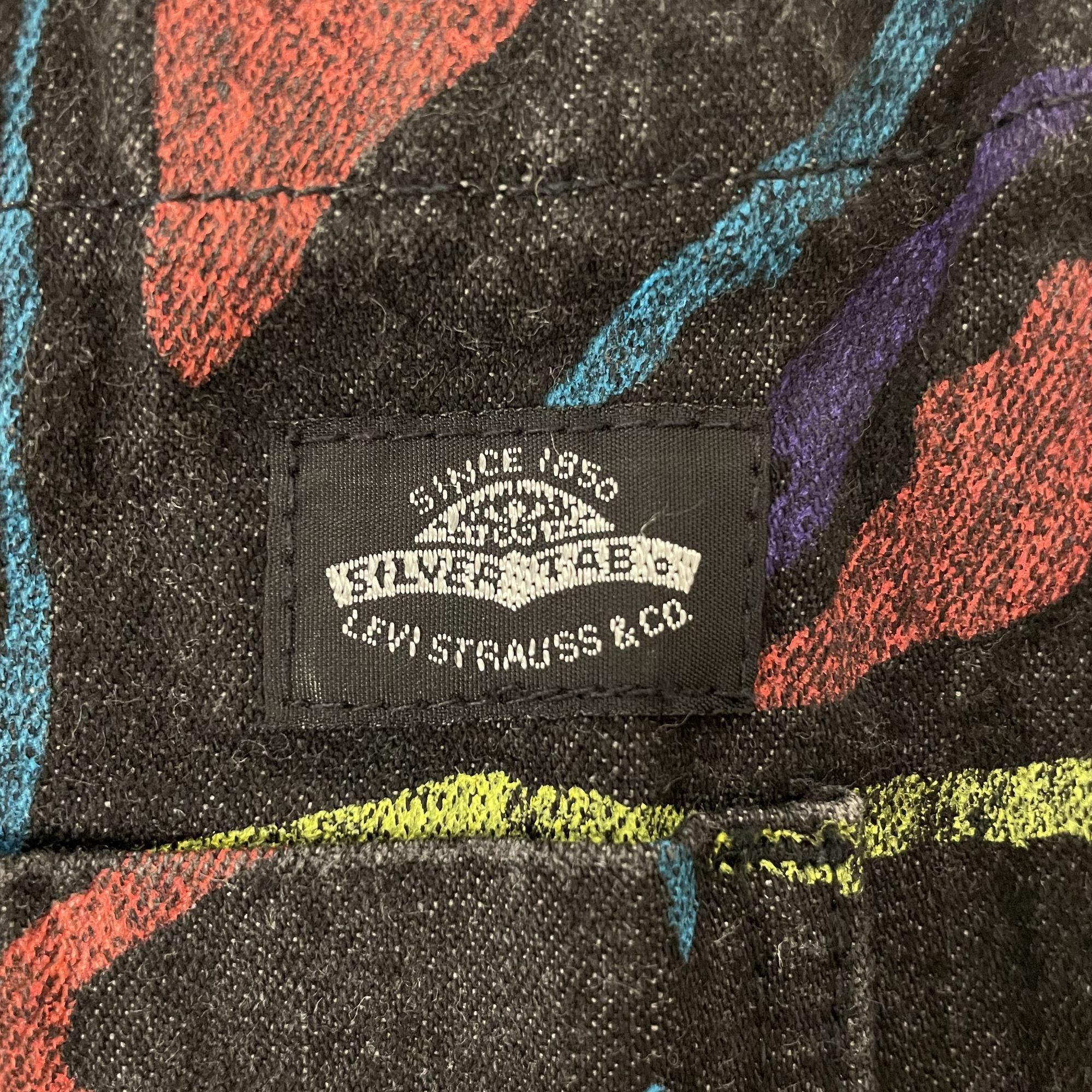 Levi's NOS New Vtg Levi's Silver Tab Black NEON Painted Shorts Size US 40 / EU 56 - 4 Thumbnail