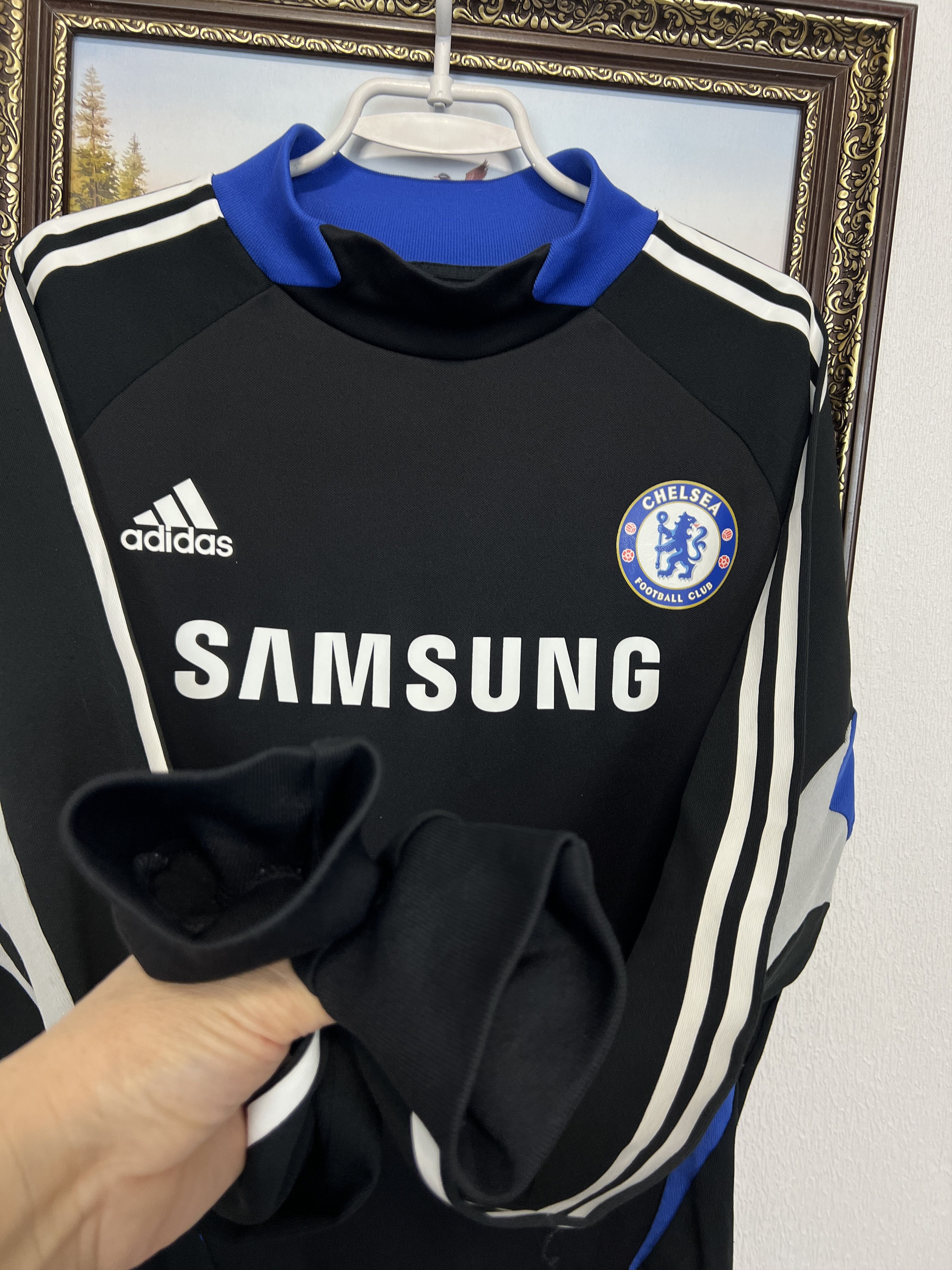 Adidas Chelsea Football Jacket Train Sweatshirt Player Issue Size US L / EU 52-54 / 3 - 6 Thumbnail