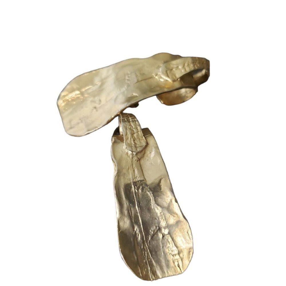 Designer Vintage Gold Tone Clip Earrings Size ONE SIZE - 2 Thumbnail
