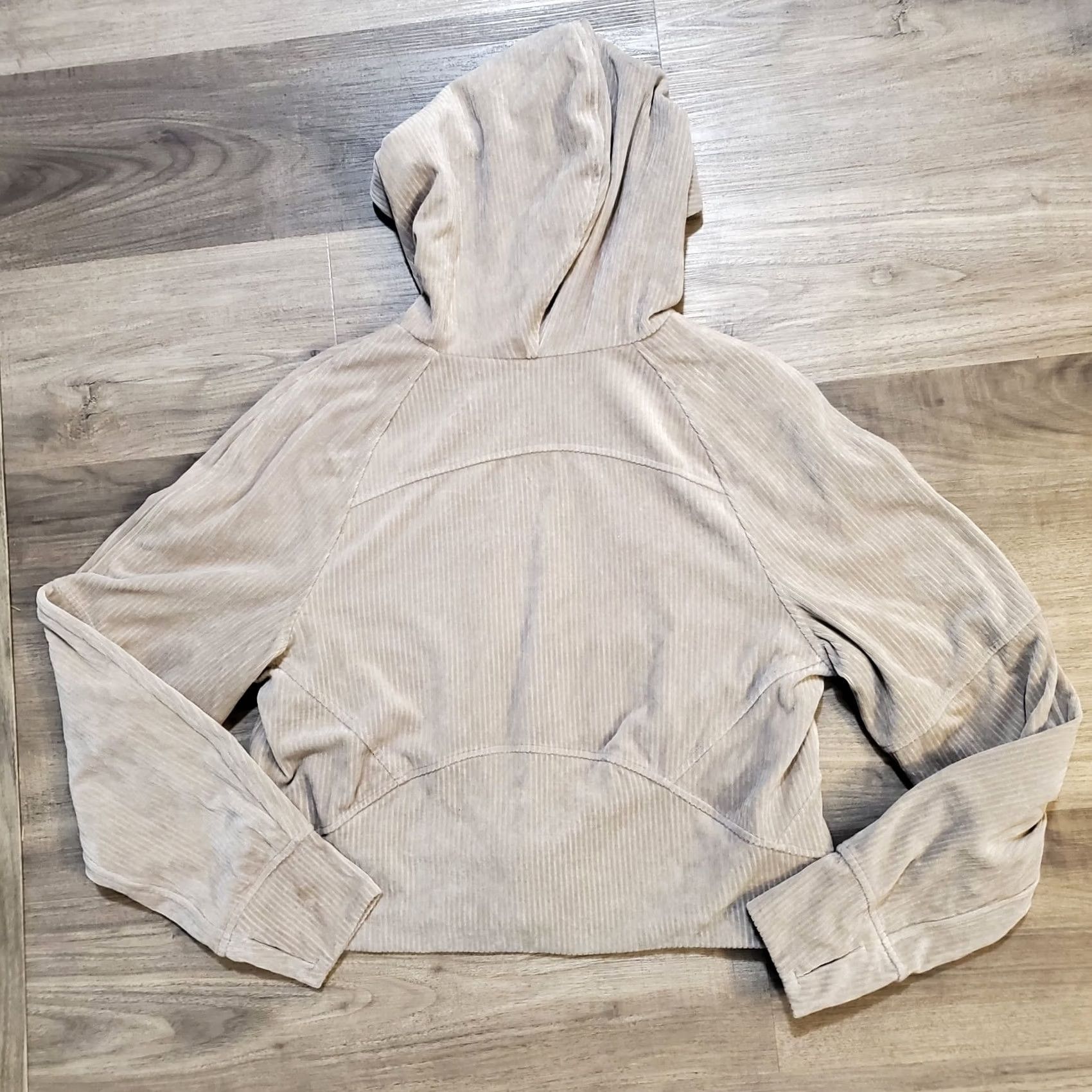 Lululemon Lululemon Scuba Oversized Pullover Hoodie Beige Velvet Cord RARE XS/S Womens Size XS / US 0-2 / IT 36-38 - 4 Thumbnail
