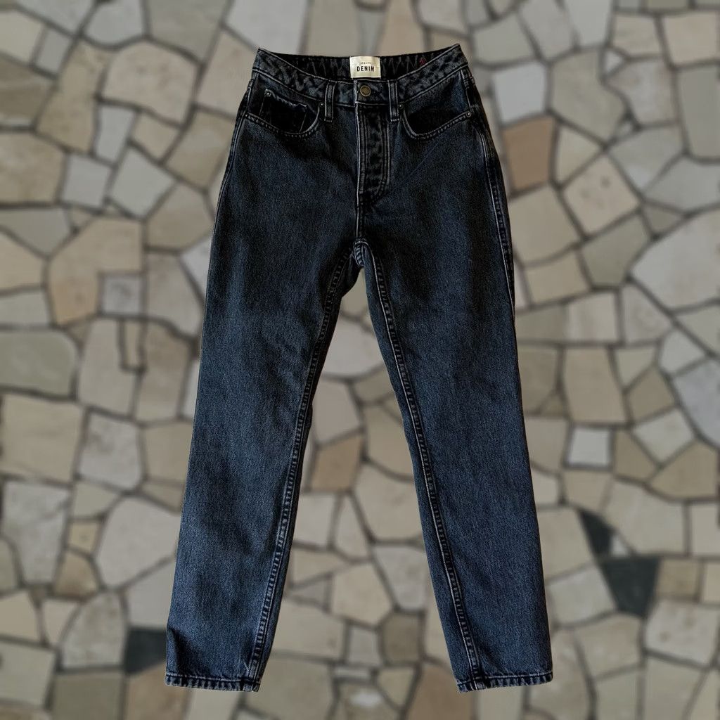 Denime Sezane Denim Jeans Black Ankle Women’s 25” Waist Slim Regular 27 Inseam 9.5 Rise 5-Pocket Button Size 42" / US 20 - 1 Thumbnail