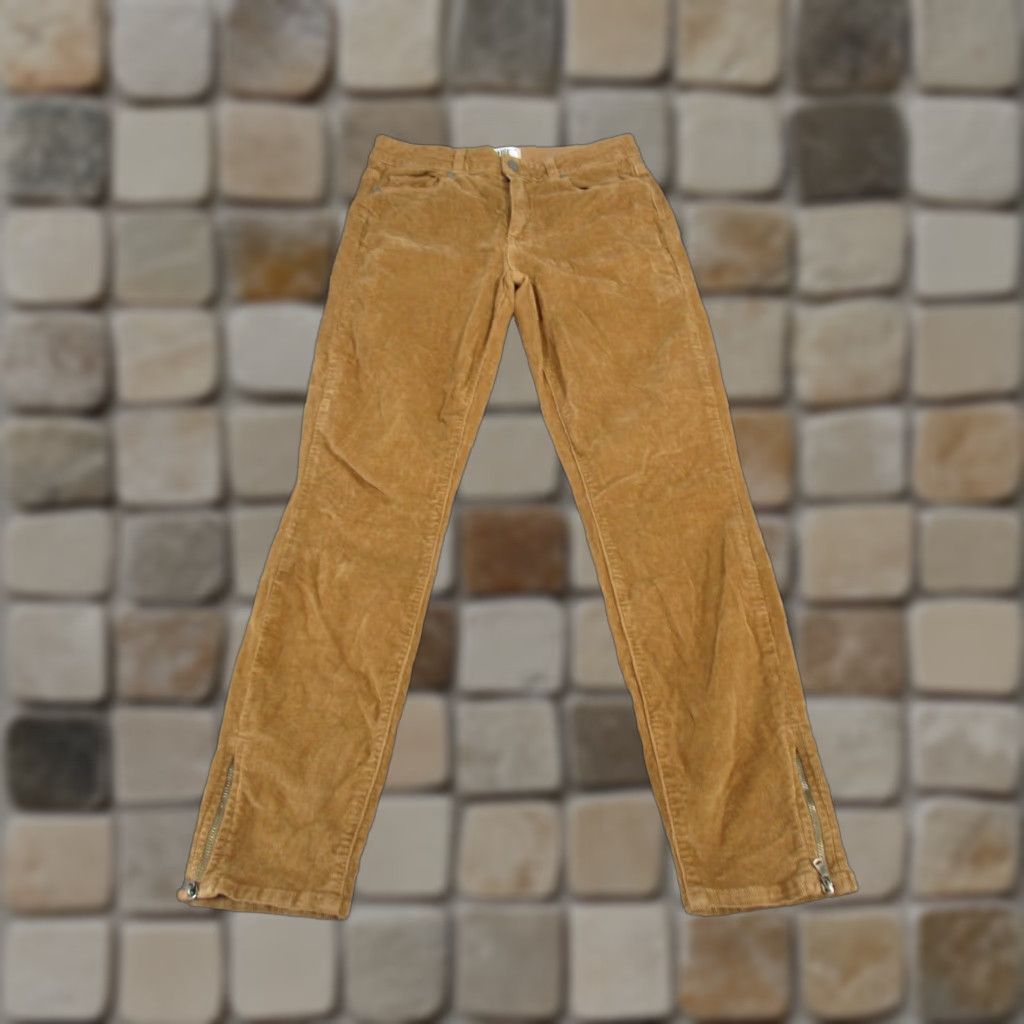Paige Paige Pants Womens 27 Tan Corduroy Skinny Ankle Flat Front Zip Cotton Spandex Size 27" / US 4 / IT 40 - 1 Thumbnail