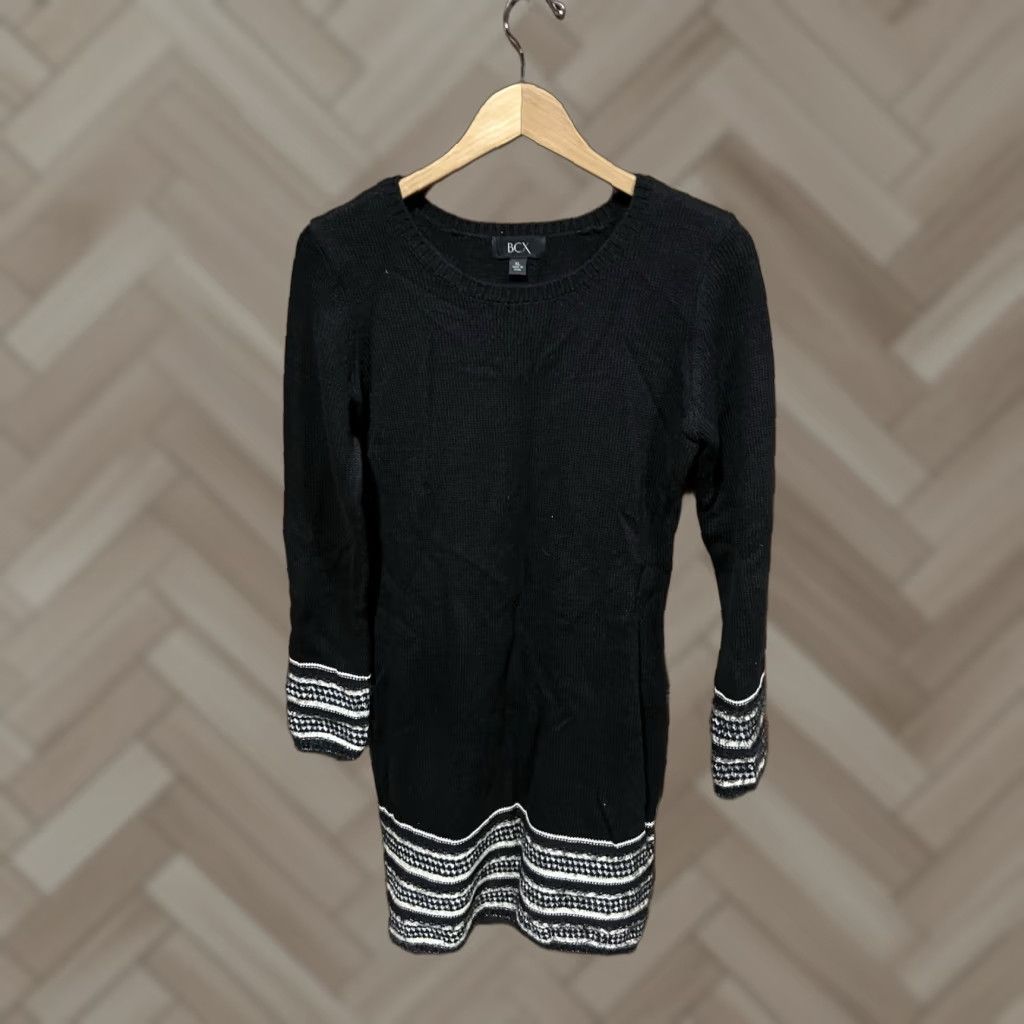 Vintage BCX Womens Black Long Sleeve Knit Shirt Dress XL NWT Long Sleeve Shirt Dress Women Size XL / US 12-14 / IT 48-50 - 1 Thumbnail