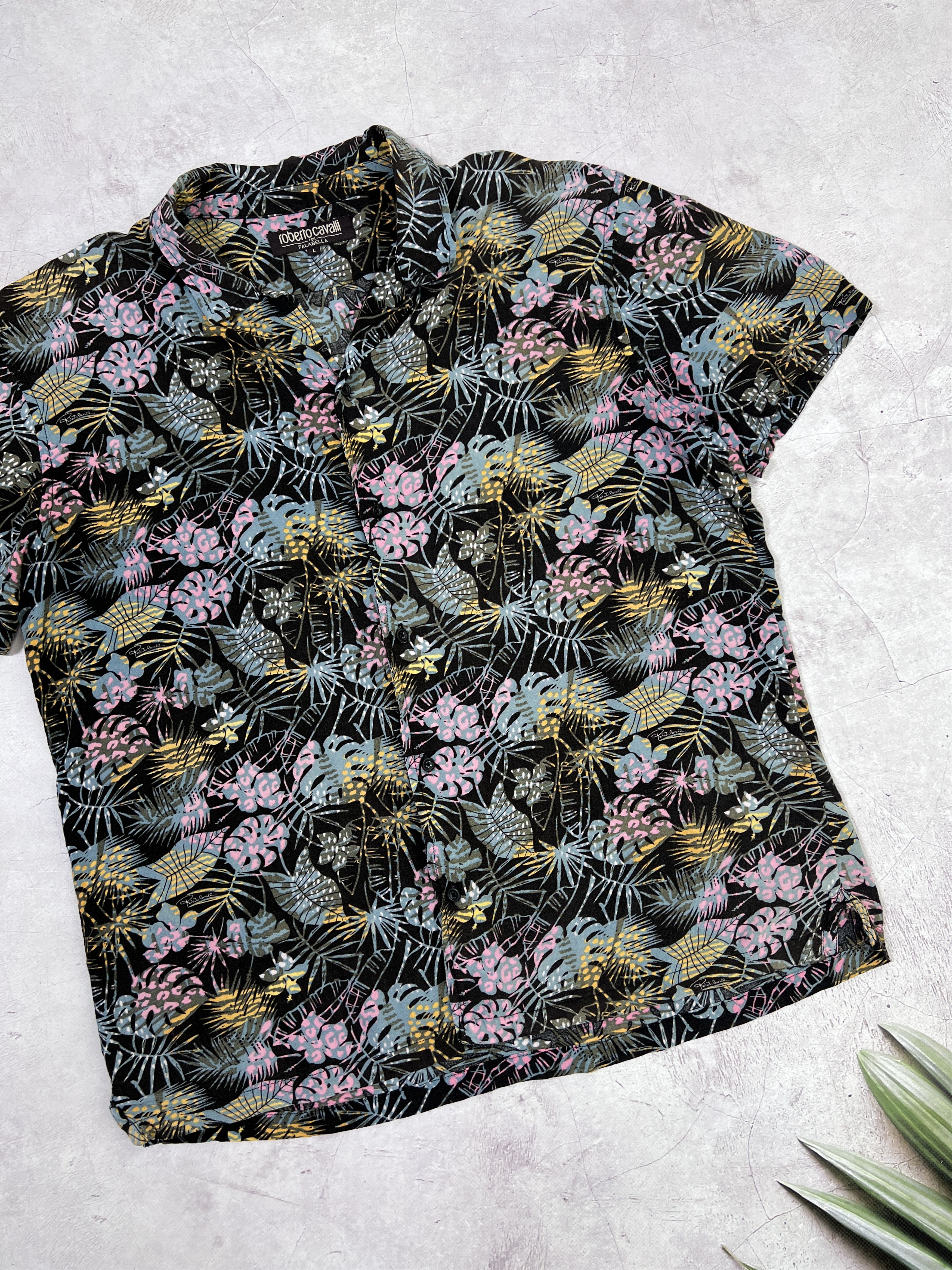 Roberto Cavalli Roberto Cavalli Hawaiian Viscose Shirt Floral Pattern Size US L / EU 52-54 / 3 - 2 Thumbnail