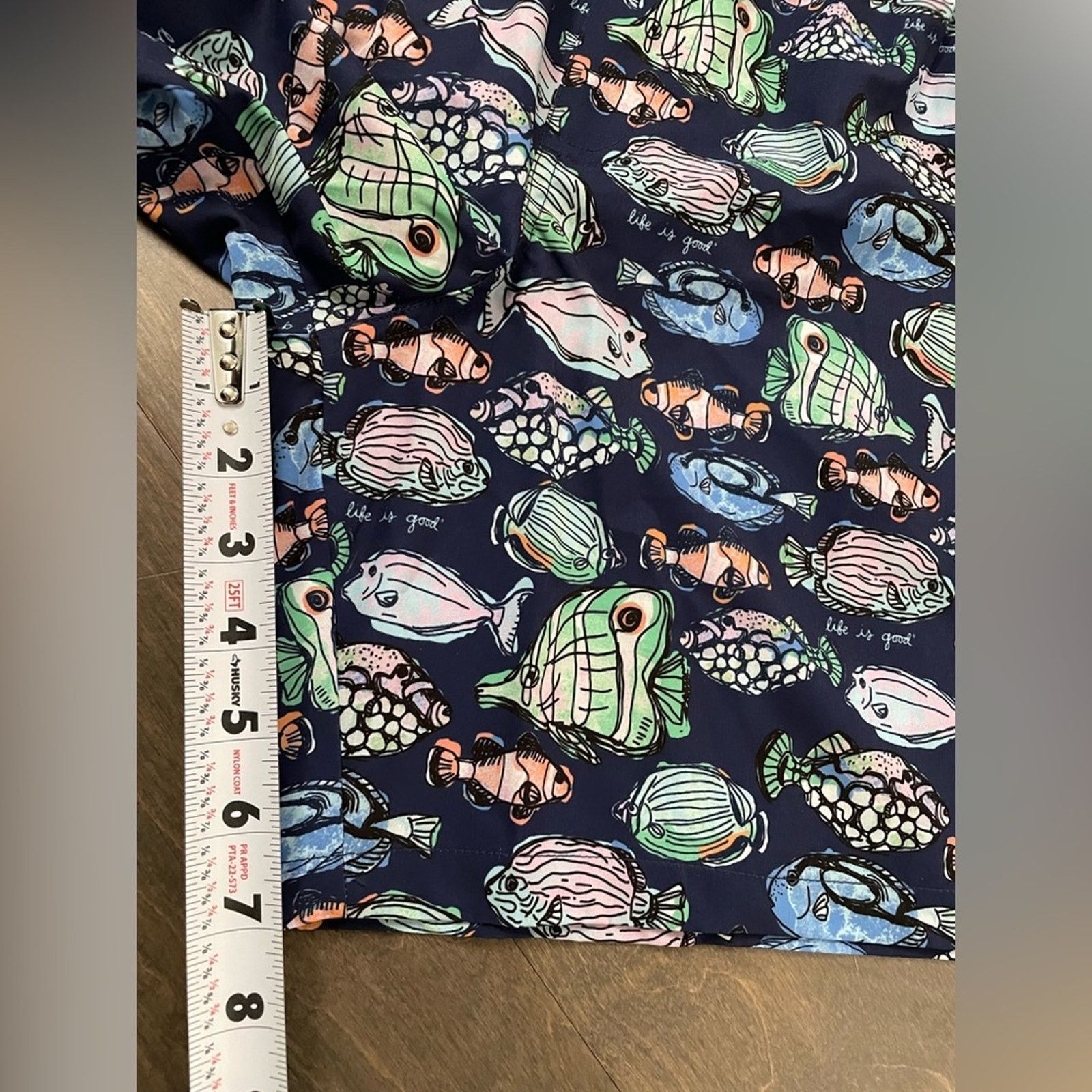 Life is Good Life Is Good Navy Whimsical Fish Swim Trunks Men Medium Size US 33 - 8 Thumbnail