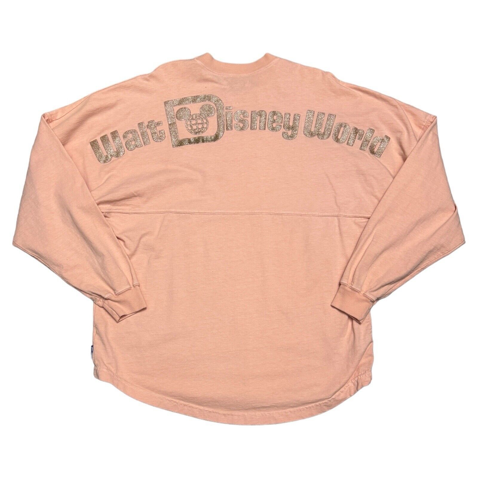 Disney World Parks Spirit Jersey Womens Small Oversize shops Sweatshirt Pink Glitter