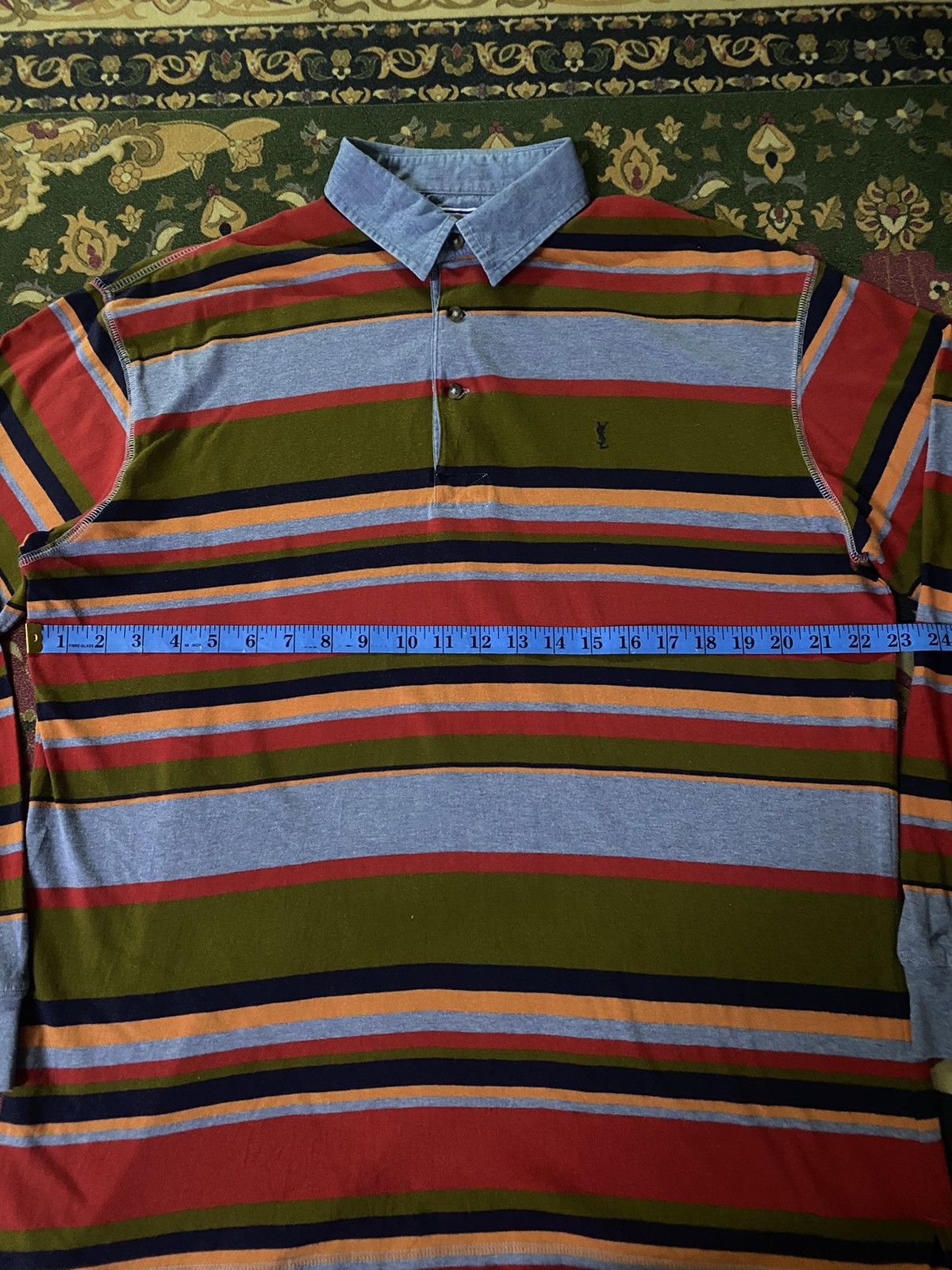 Vintage 🔥RARE🔥Yves Saint Laurent Striped Long Sleeve Size US L / EU 52-54 / 3 - 6 Thumbnail