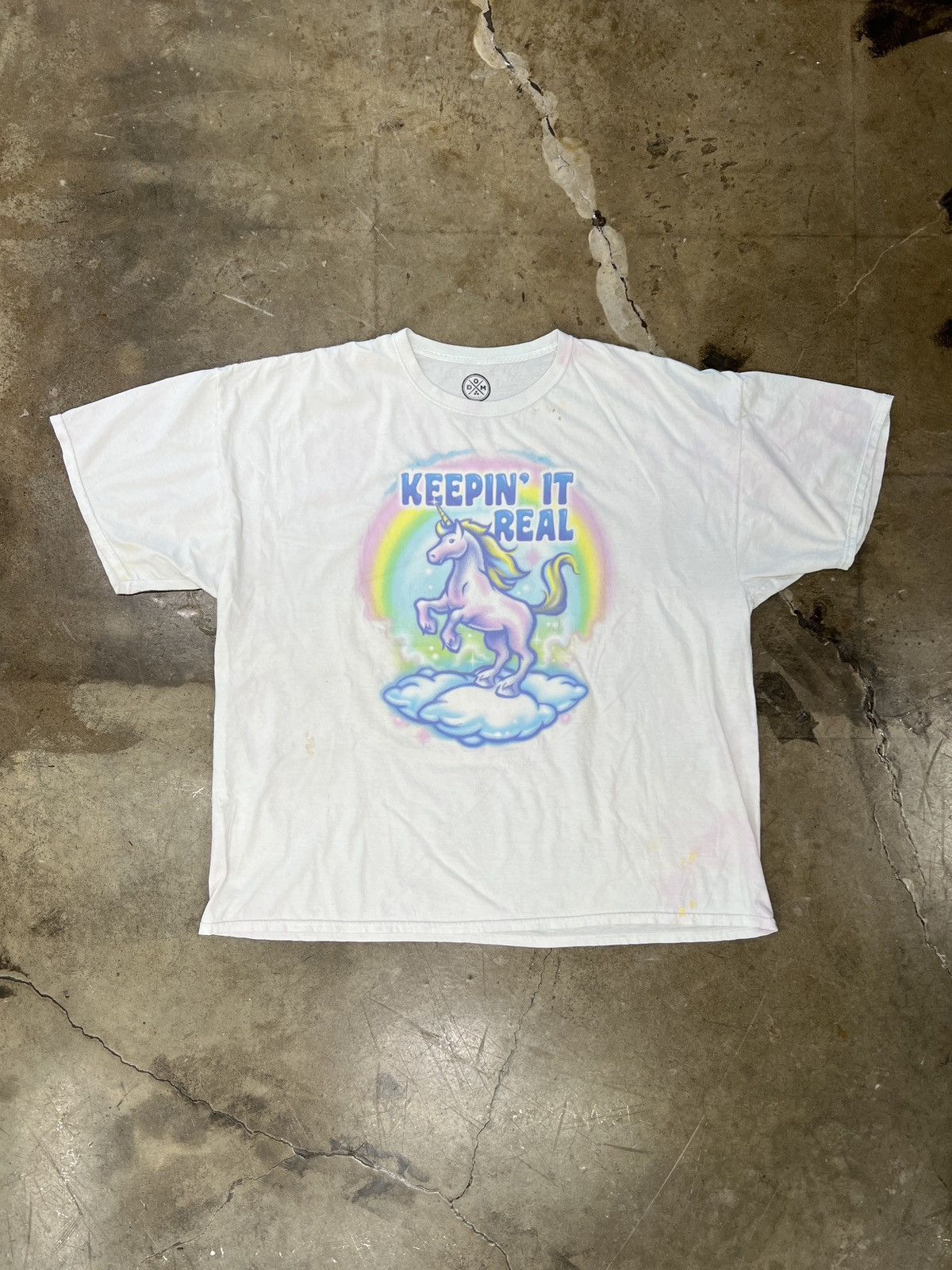 Vintage Keepin' It Real Airbrush Unicorn Graphic Tee 3XL Size US XXL / EU 58 / 5 - 2 Thumbnail