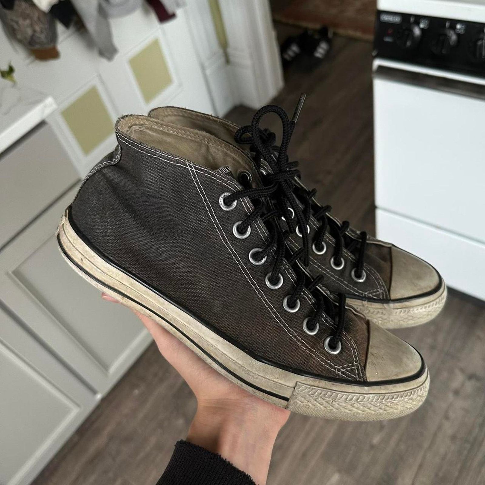 Converse Vintage 00s Y2K Converse Mid Chuck 70 Punk Emo Hi Top Shoes Size US 7 / EU 40 - 1 Thumbnail