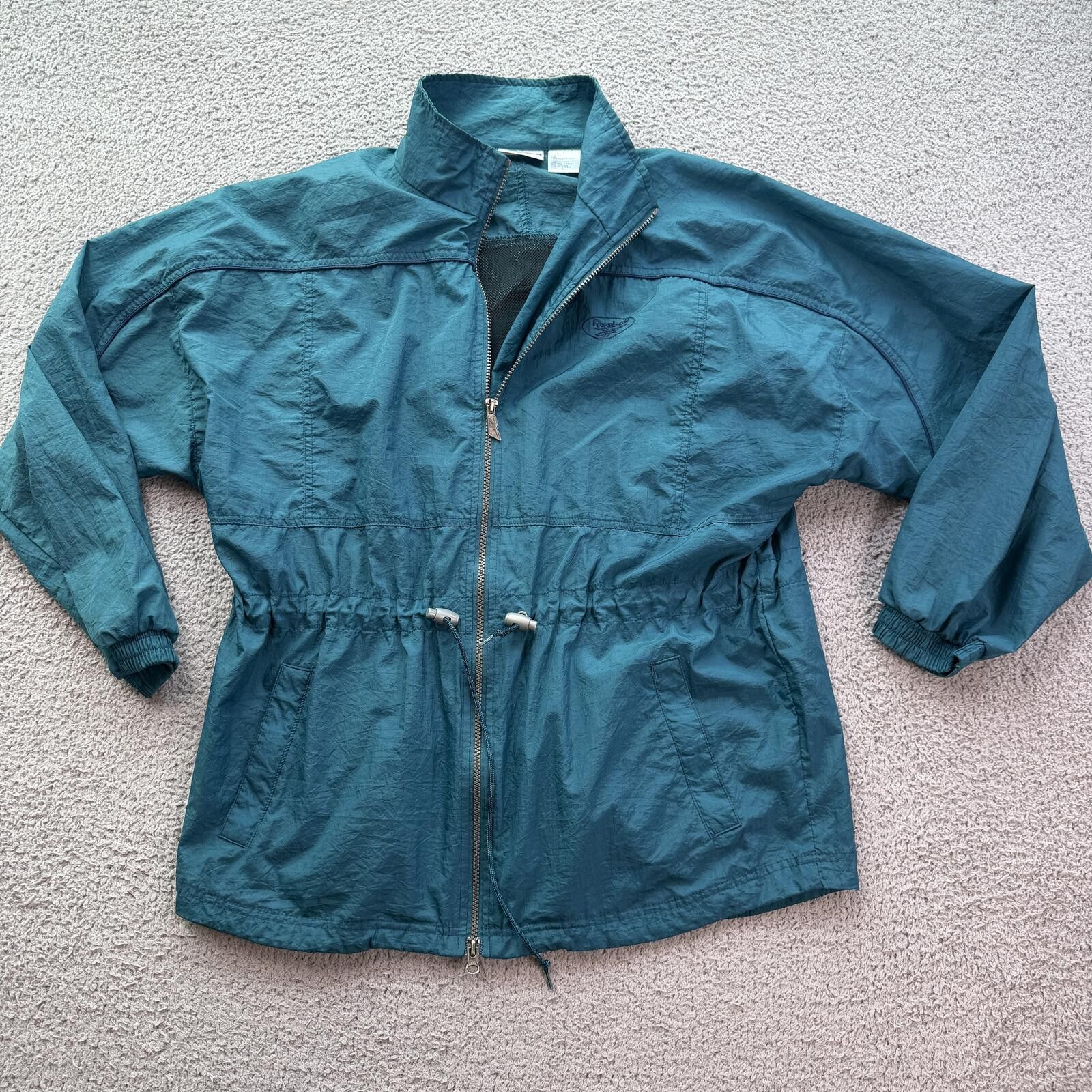 Reebok Vintage 90s Reebok Teal Nylon Windbreaker Jacket Womens L Size L / US 10 / IT 46 - 1 Thumbnail