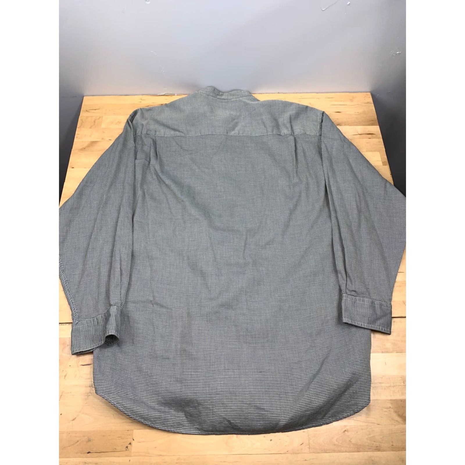 Evergreen Evergreen Button-Down Long Sleeve Shirt Check M Mock Neck Casual Mens Shirt Black/White Regular Cotton Size US M / EU 48-50 / 2 - 2 Thumbnail