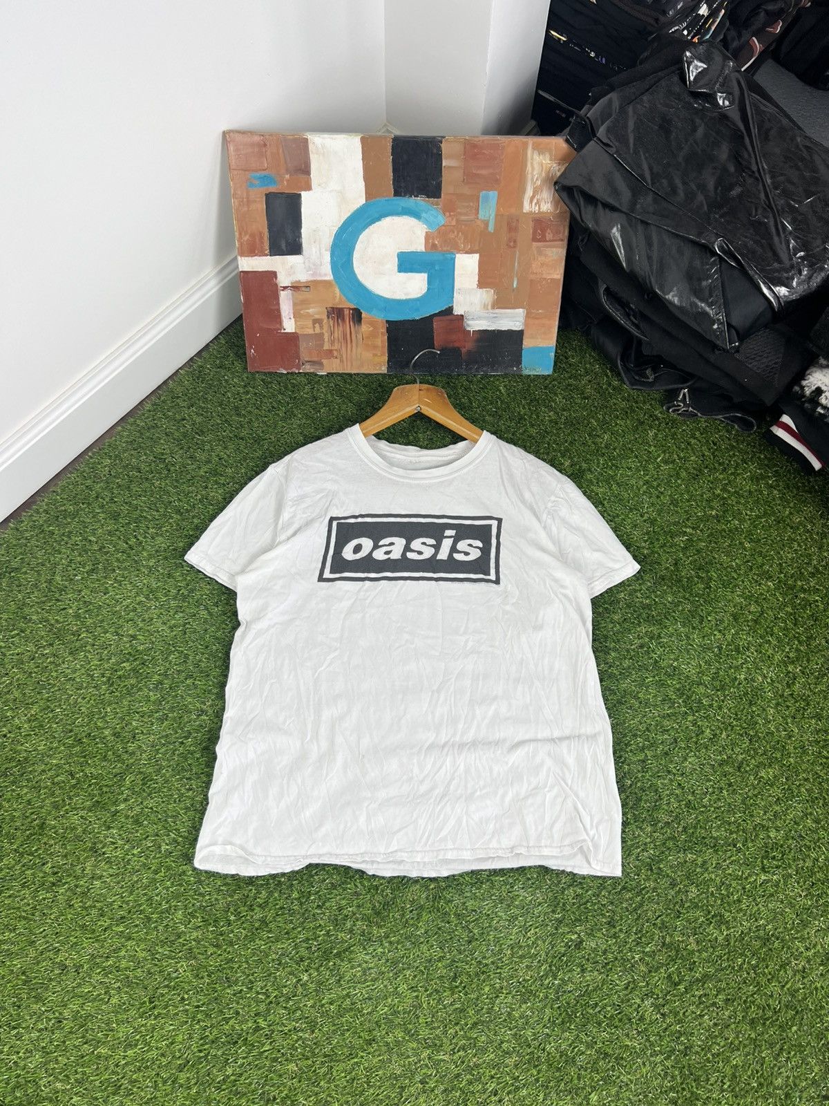 Oasis T Shirt Box Logo Britpop Band Tee