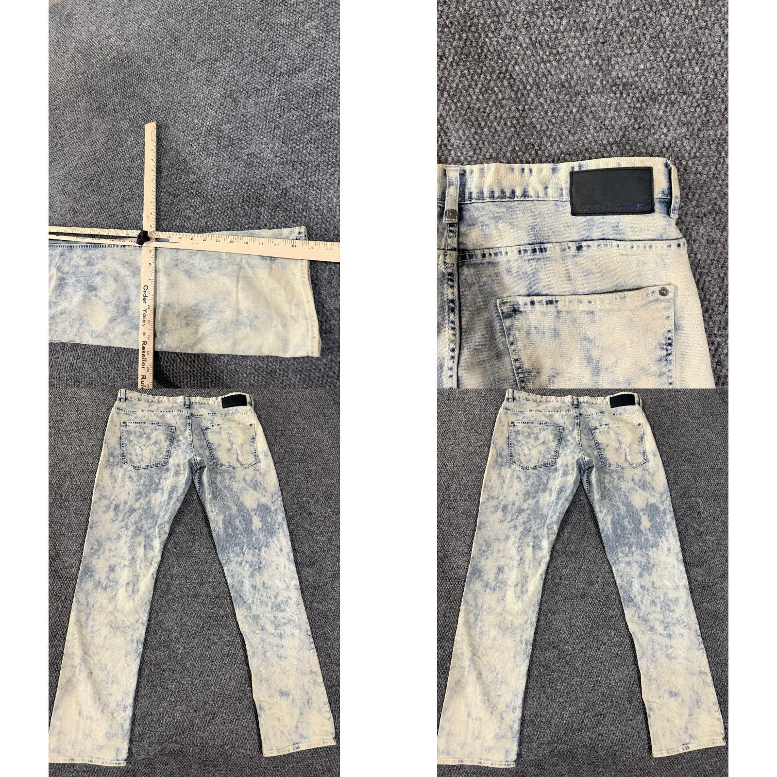Calvin Klein Calvin Klein Jeans Jeans Mens 36x34 Blue Acid Wash Slim Graphic Denim Streetwear Vintage No Size US 36 / EU 52 - 8 Thumbnail