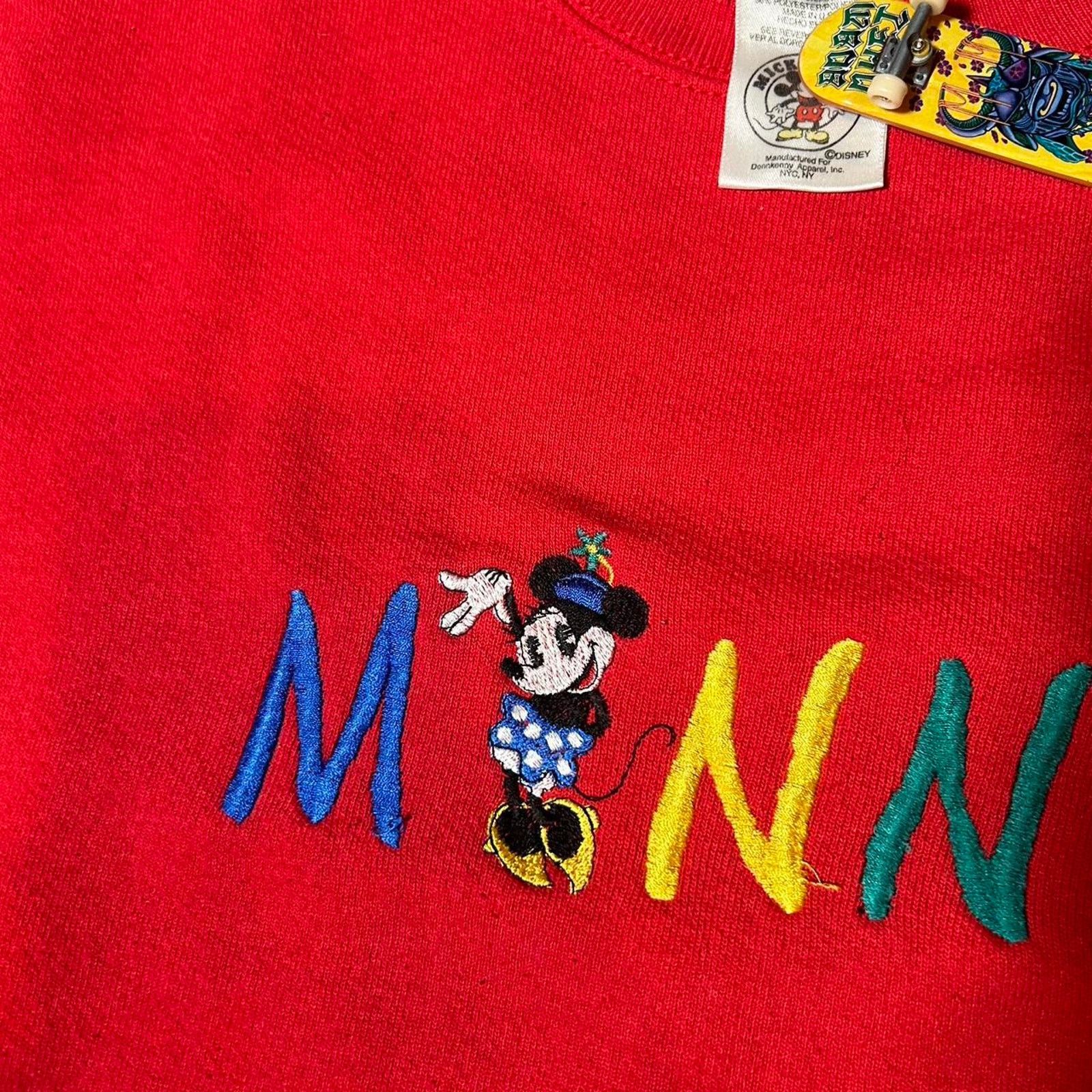 Disney 90s minnie mouse embroidered crewneck Size US XL / EU 56 / 4 - 4 Thumbnail