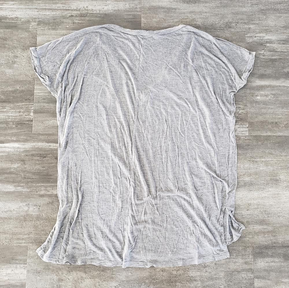Designer Grey Basic Melville Boxy Vneck Sleeve Size ONE SIZE - 2 Thumbnail