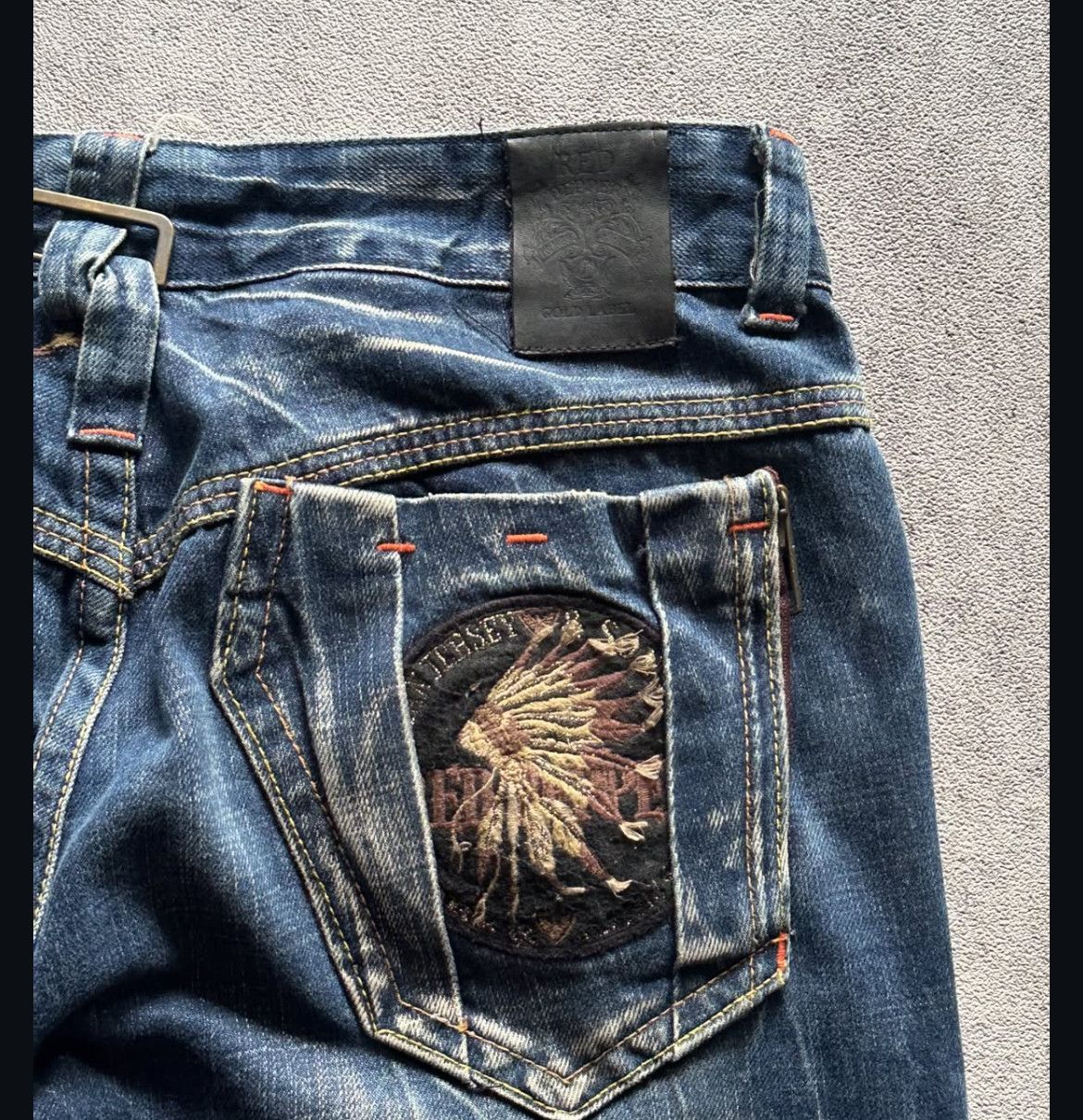 Japanese Brand 2000s Red Pepper Embroidery Ifsix Faded Wash Jeans y2k Lgb Size US 34 / EU 50 - 9 Thumbnail