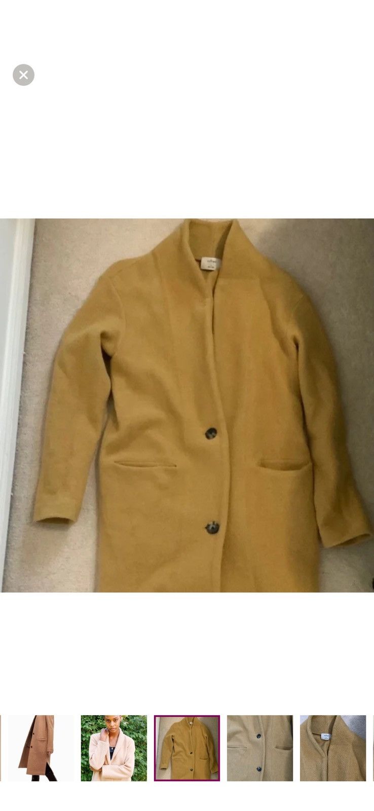 Aritzia Wilfred Dujardin Mustard Yellow Wool Coat Size S / US 4 / IT 40 - 7 Thumbnail