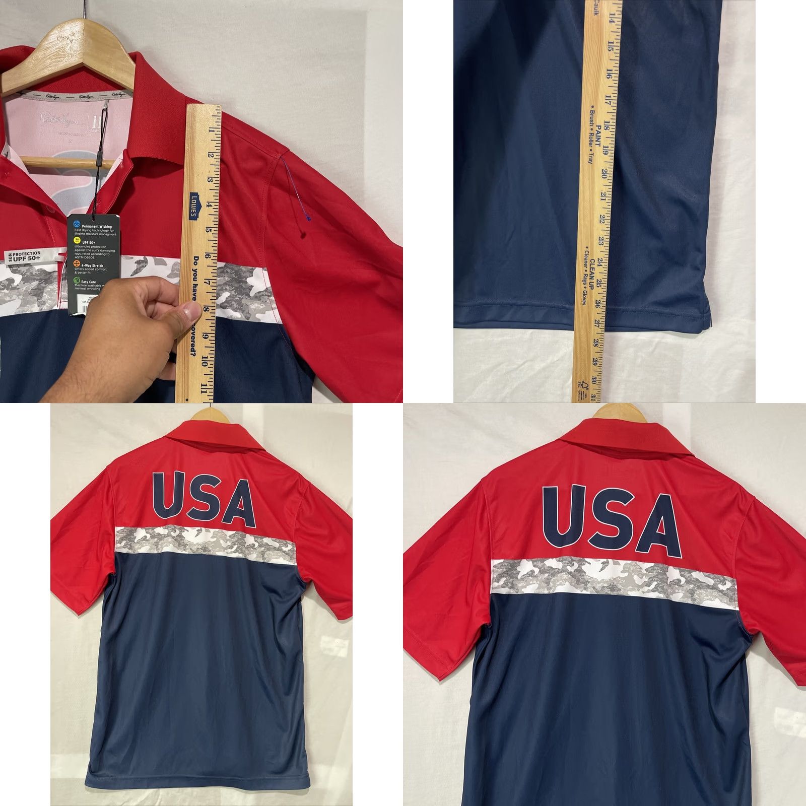 Vintage Walter Hagen Shirt Mens S Polo USA Blue Striped Short Sleeve Button Up Golf Polo Shirt Size US S / EU 44-46 / 1 - 8 Thumbnail