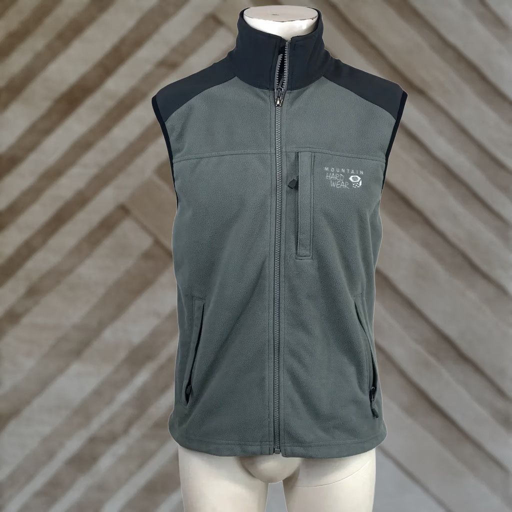 Mountain Hardwear Mountain Hardwear Mens Fleece Vest Gray Black Full Zip Mock Neck Medium Size US M / EU 48-50 / 2 - 1 Thumbnail