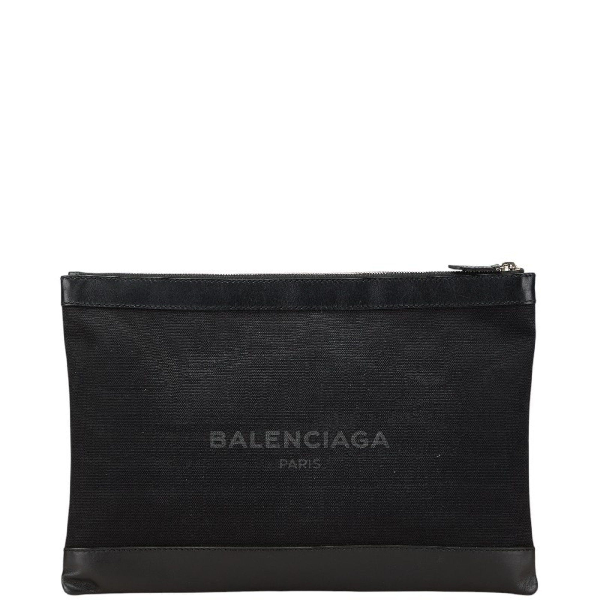 Balenciaga Balenciaga Navy Clip L Clutch Bag 373840 in Black Canvas and Leather for Women Size ONE SIZE - 1 Thumbnail