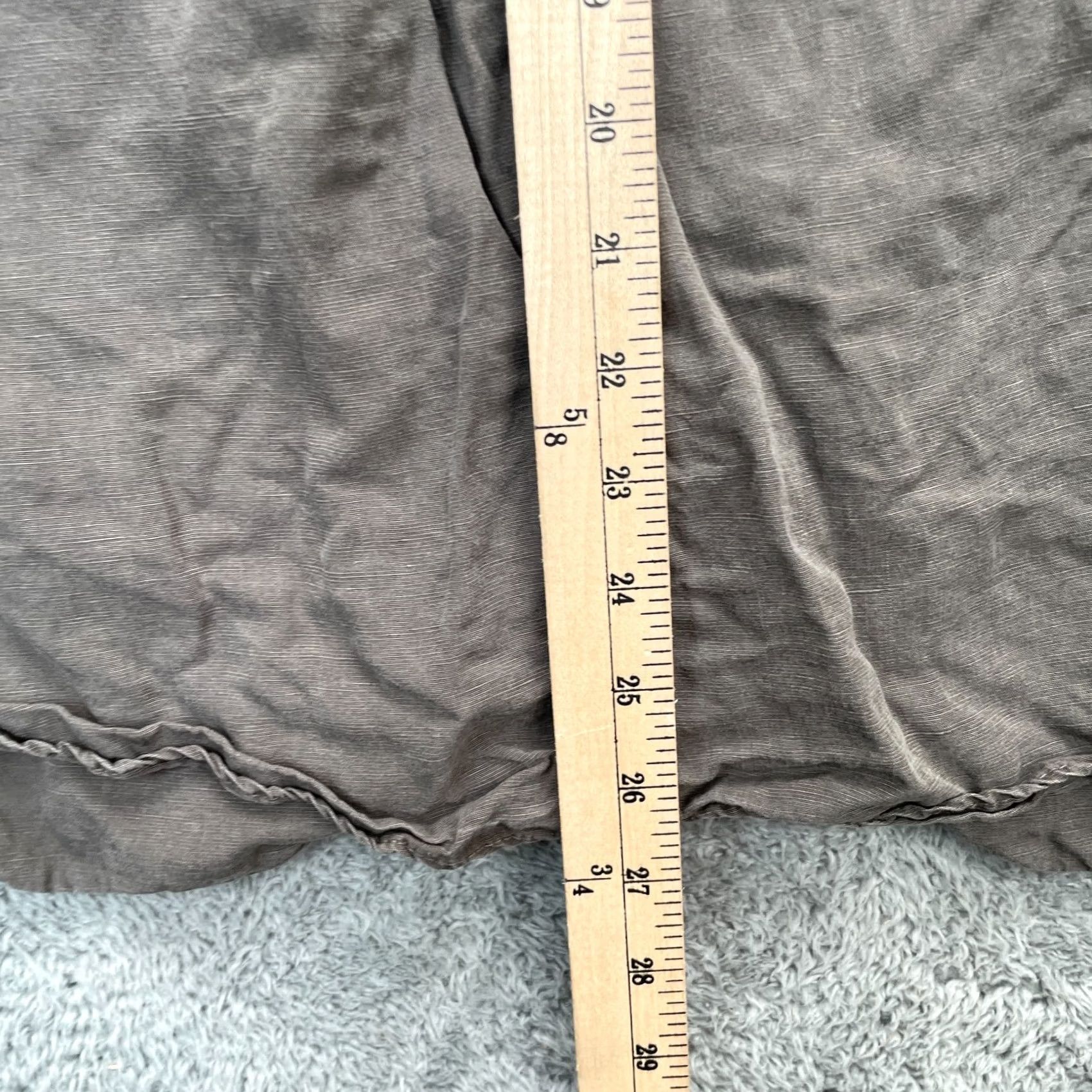 Zara Zara Blouse Womens Medium Brown Linen Lyocell Pleated Button 3/4 Sleeve Collared Slit Casual Top Shirt Size M / US 6-8 / IT 42-44 - 6 Thumbnail