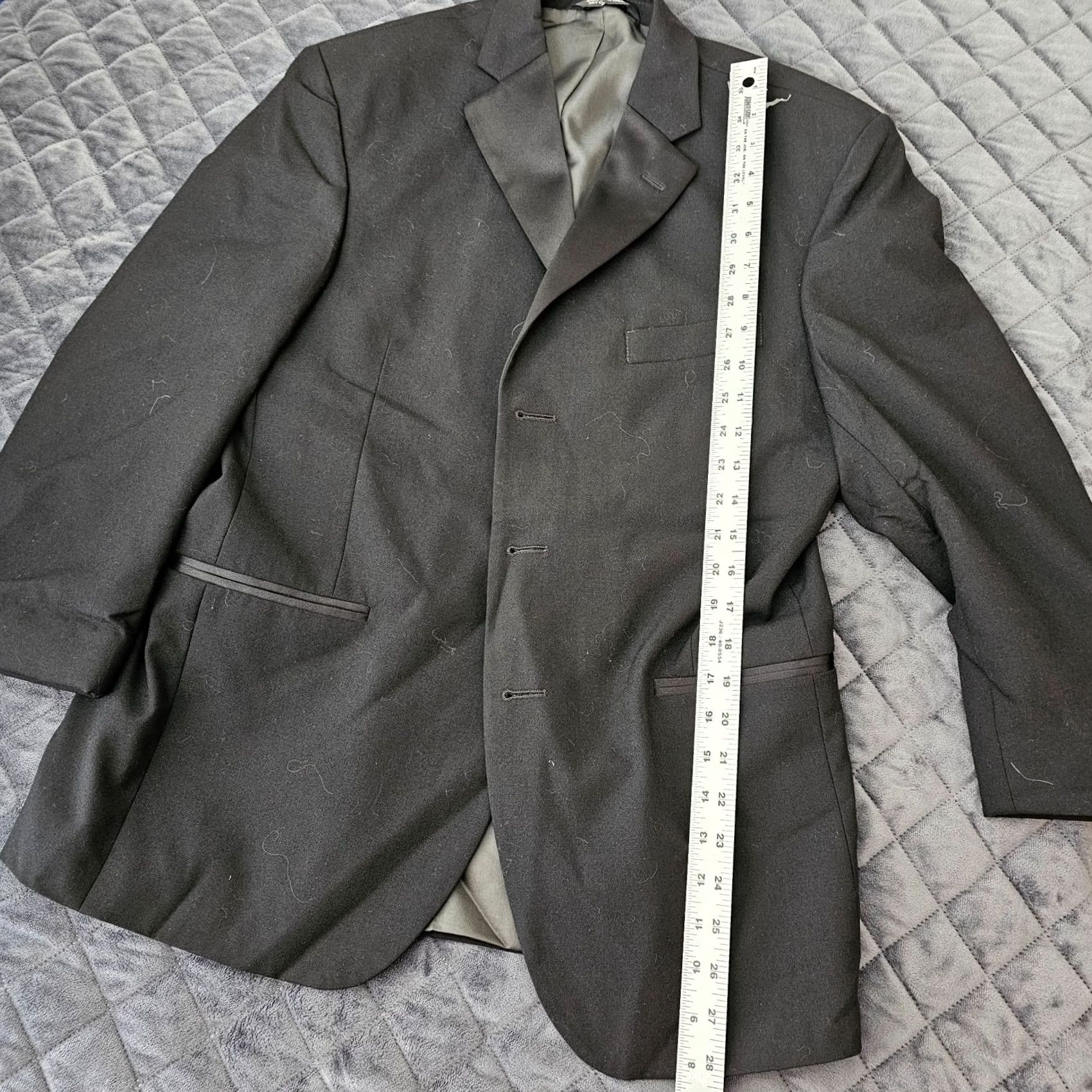 Chaps Chaps Blazer Wool Black Satin Facing Lapel Tuxedo Jacket 38 Short Men Three-Button Notch Lapel Short Ventless Regular Brand Chaps Size US 38 / EU 54 - 6 Thumbnail