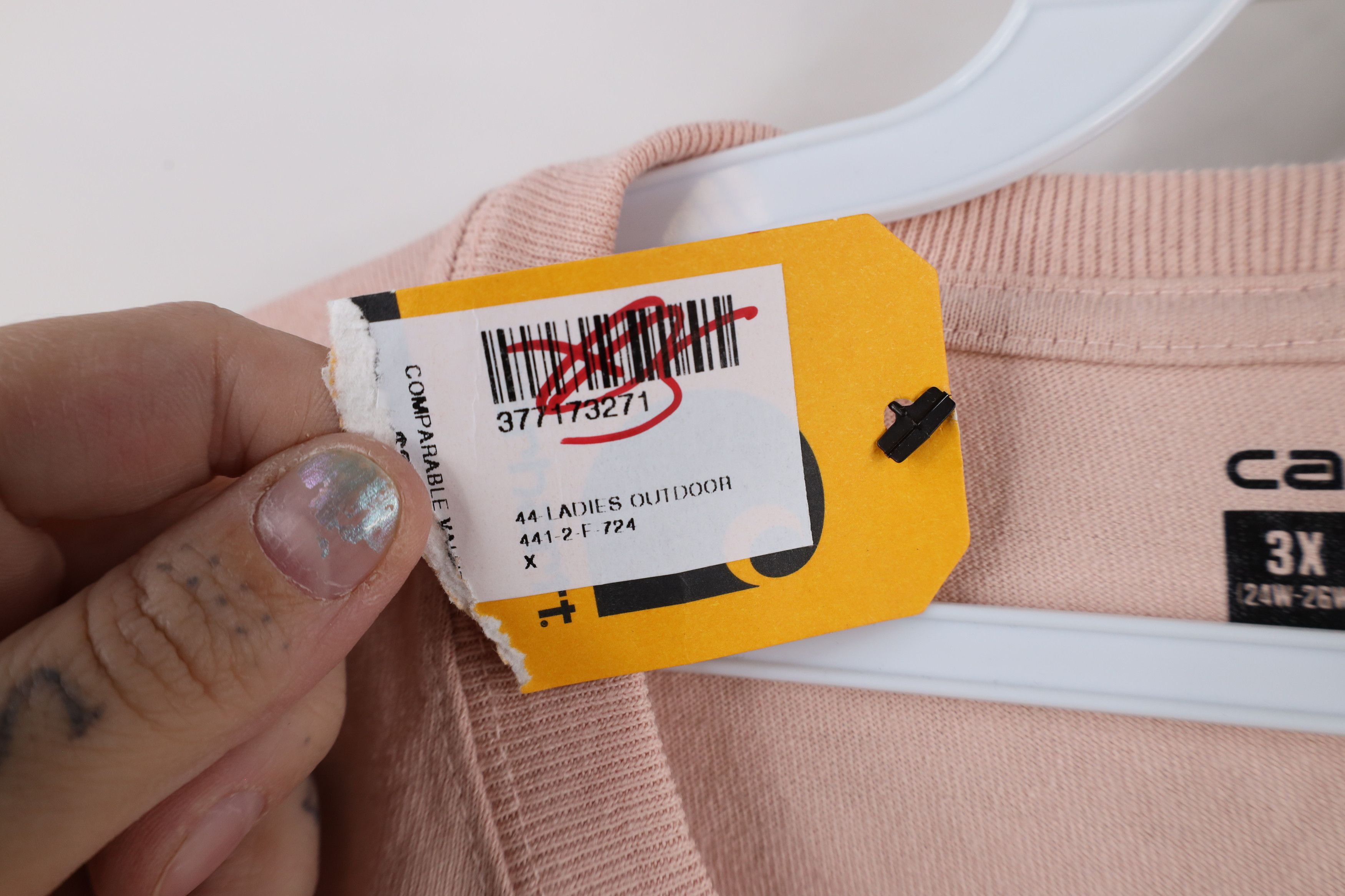Carhartt × Vintage New Carhartt Fit Spell Out Long Sleeve T-Shirt Pink Cotton Size 3XL / US 20-22 - 7 Thumbnail