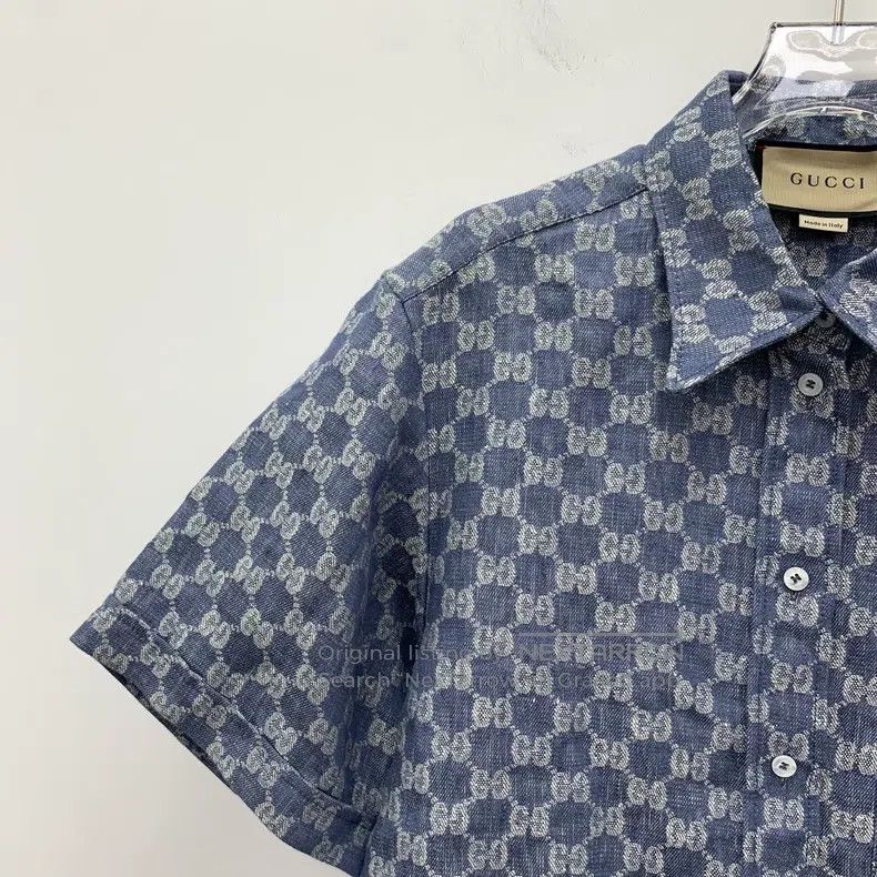 Gucci Gucci Blue logo jacquard full print linen lapel single-bre Size XS / US 0-2 / IT 36-38 - 3 Thumbnail