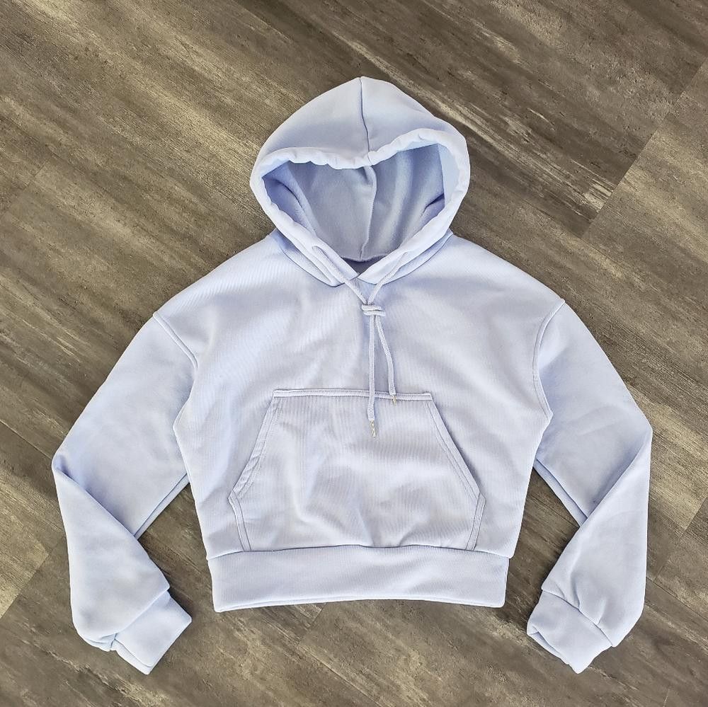 Shein Light Blue Basic Hoodie Long Sleeve Size 32" / US 10 / IT 46 - 1 Thumbnail