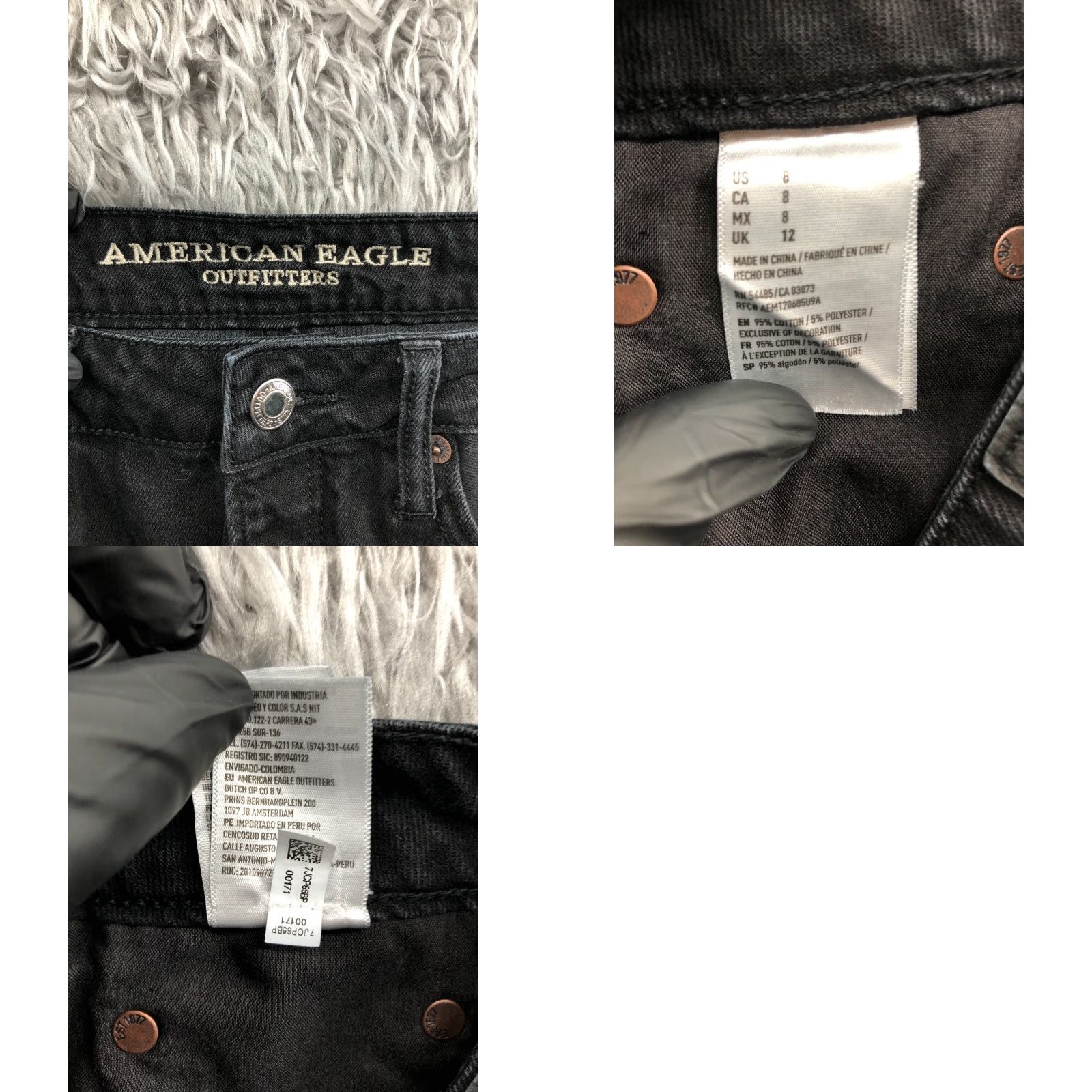 American Eagle Outfitters American Eagle Outfitters A-Line Skirt Short Black Denim Cotton Blend Button Closure 8 Adult Womens Size 30" / US 8 / IT 44 - 8 Thumbnail