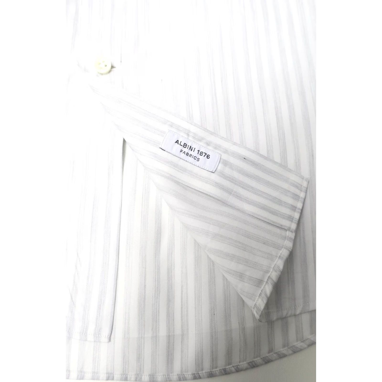 Suitsupply Suitsupply Formal Shirt Men's LARGE Pinstripe Grey Club Collar Shirt Size 42R - 7 Thumbnail