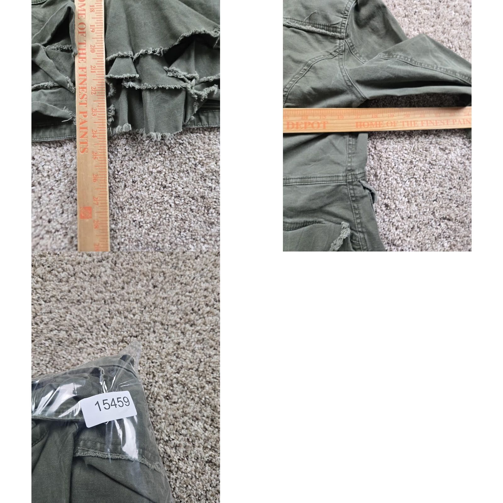 Free People Free People Jacket Womens S Green Military Ruffle Peplum Twill Button Front Size S / US 4 / IT 40 - 8 Thumbnail