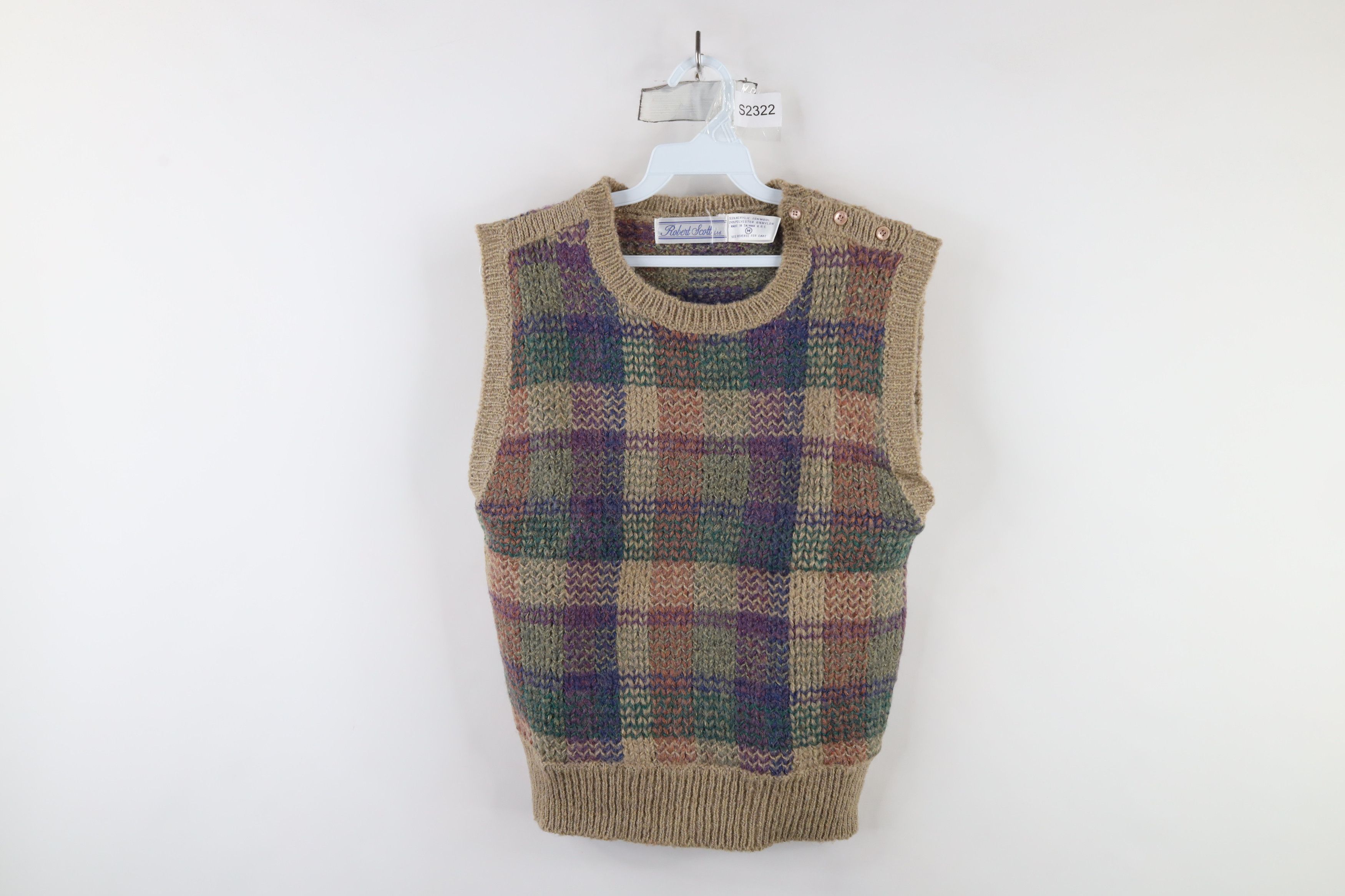 Vintage Vintage 90s Streetwear Checkered Blend Knit Sweater Vest Size M / US 6-8 / IT 42-44 - 1 Thumbnail