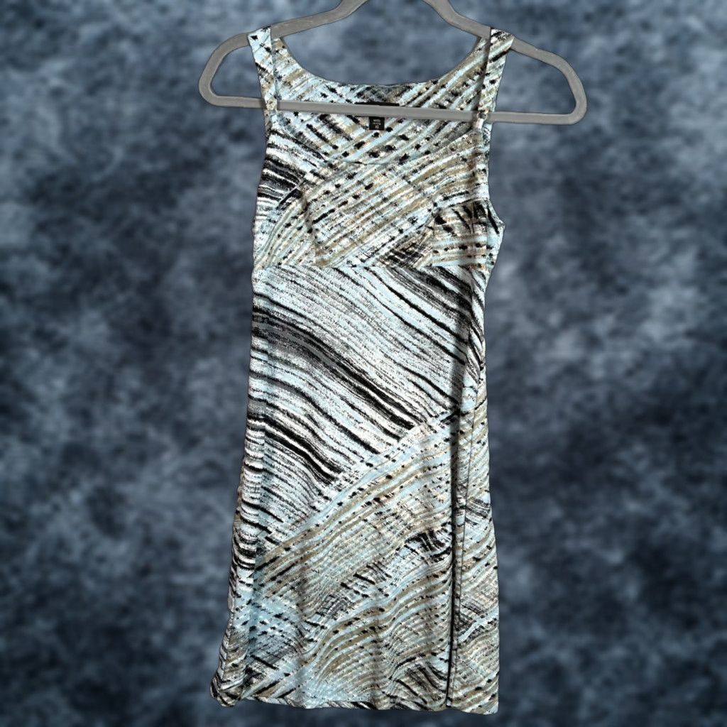 Bcbgmaxazria BCBG Womens XS Sleeveless Dress Abstract Print Mini Blue Polyester Made In USA Ladies Party Cocktail Short Dress Womens XS BCBGMAXAZRIA Size XS / US 0-2 / IT 36-38 - 1 Thumbnail