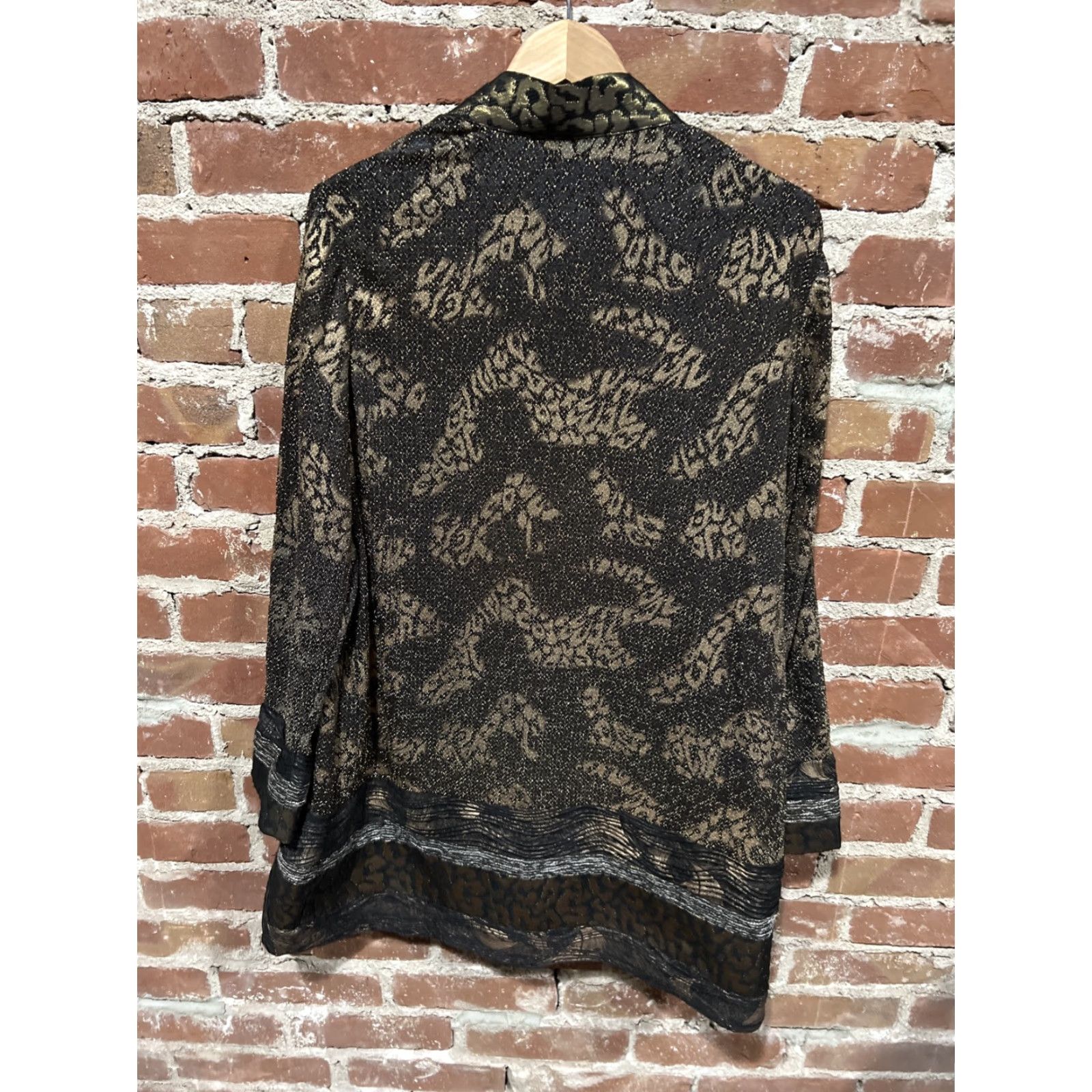 Vintage Chico’s Cardigan Sweater Women Large Black Round Neck Long Sleeve Sequin Duster Knit Bohemian Party/Cocktail Casual Size L Size L / US 10 / IT 46 - 4 Thumbnail
