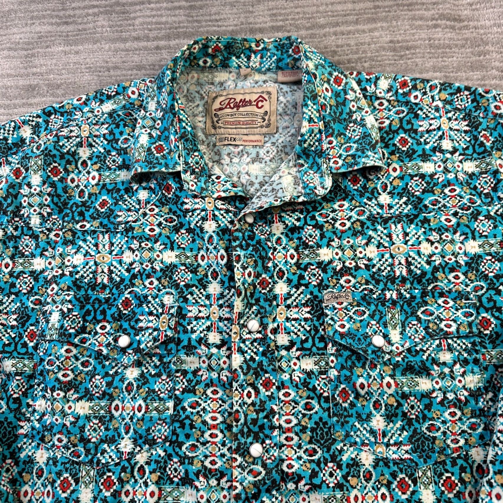 Vintage VINTAGE Rafter C Shirt Mens Large Aztec Western Southwestern Cowboy Pearl Snap Size US L / EU 52-54 / 3 - 3 Thumbnail