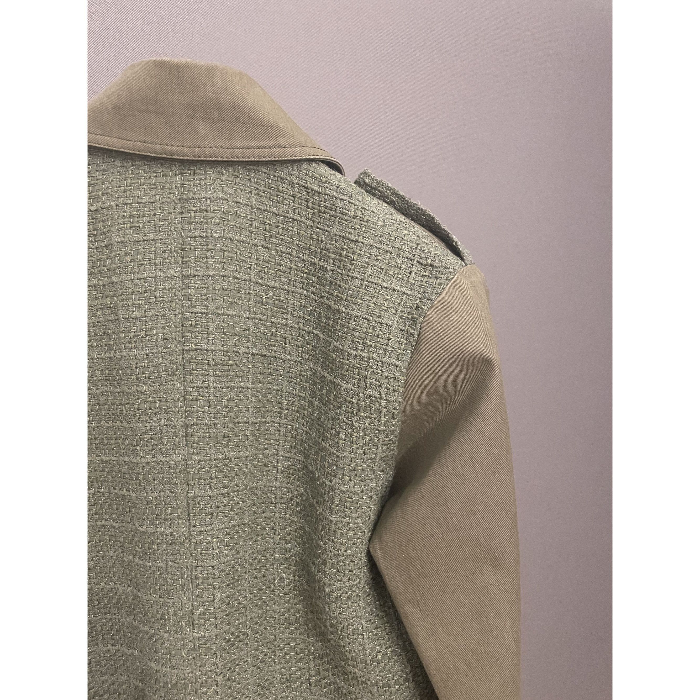 Chanel Chanel Military-Inspired Olive Green Jacket With Textured Tw Size XXS / US 00 / IT 34 - 7 Thumbnail