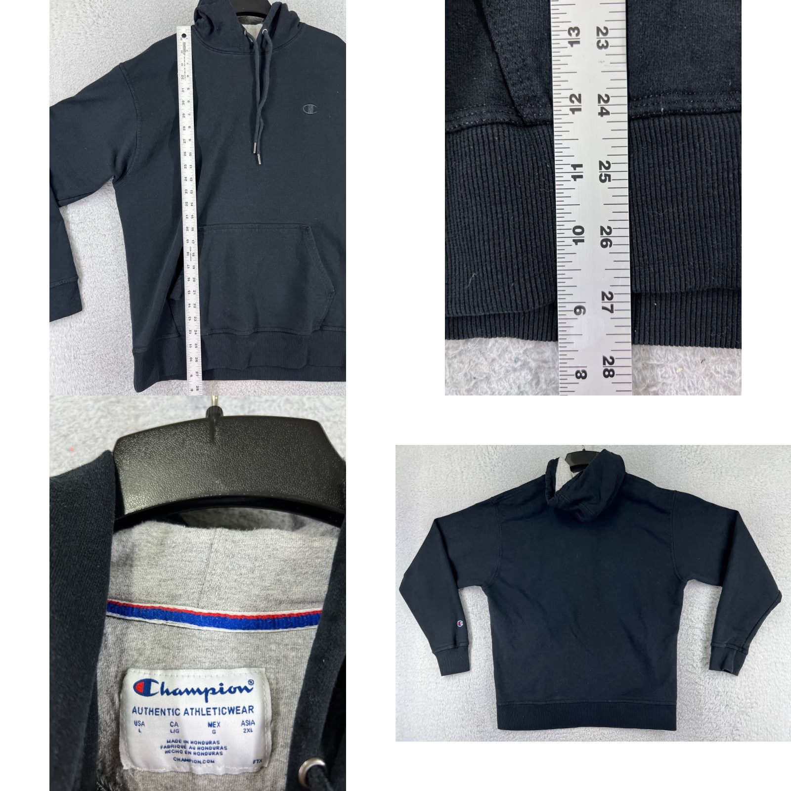 Champion Champion Hoodie Adult Large Black Pullover Embroidered Kangaroo Pocket Sweatshirt Size US L / EU 52-54 / 3 - 8 Thumbnail