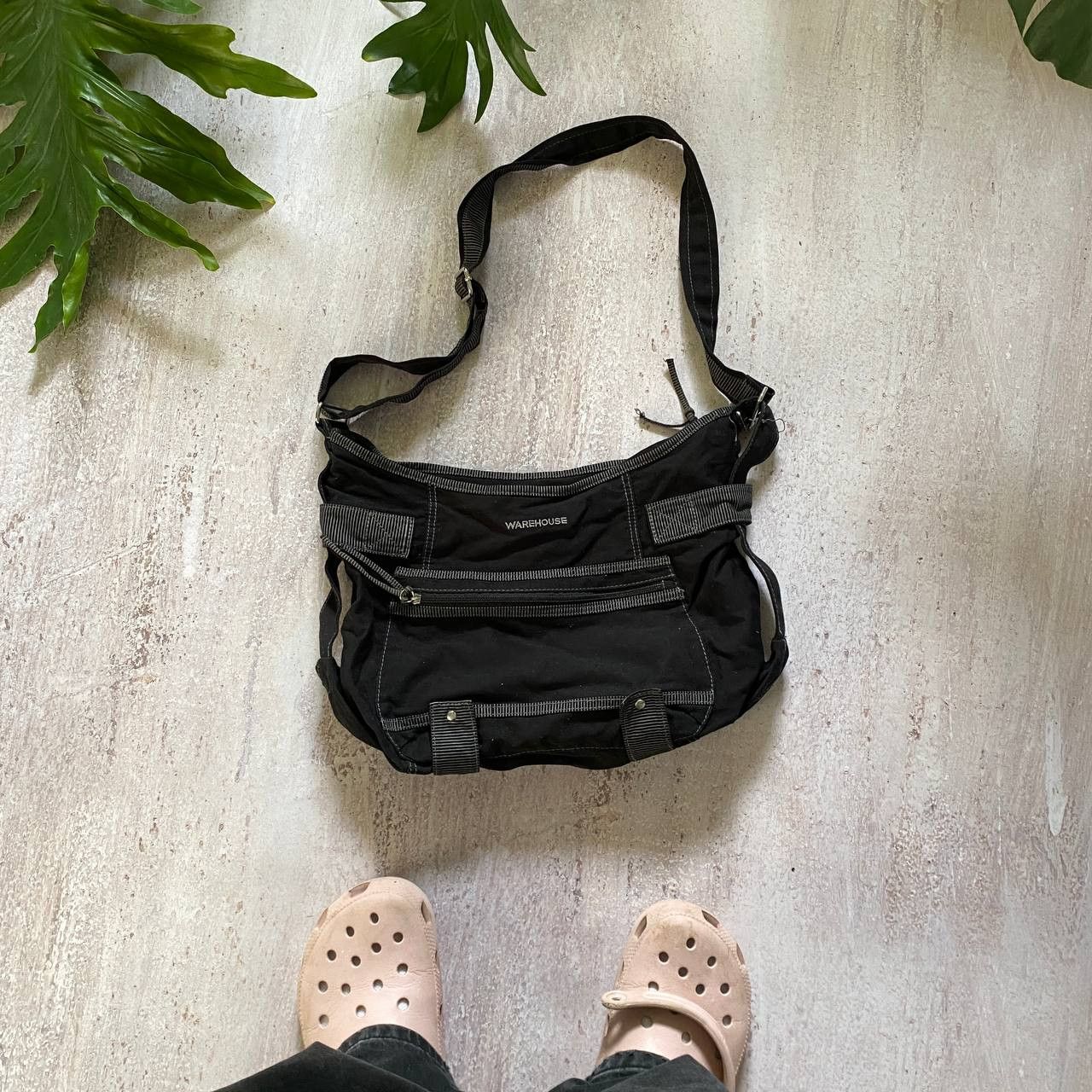 Seditionaries x Vintage Y2K Crossbody Bag Amazing Faded in Black, Men's
