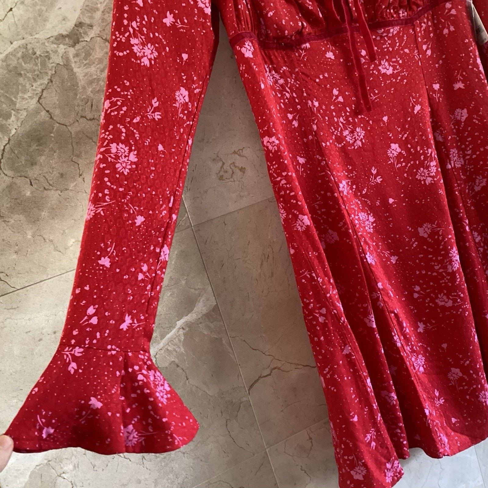 Free People Free People Tess Mini Dress Small Boho Milkmaid Floral Girly Size S / US 4 / IT 40 - 7 Thumbnail