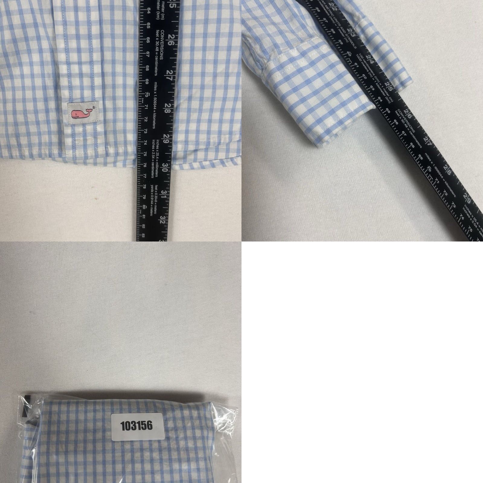 Vineyard Vines Vineyard Vines Murray Shirt Classic Fit Mens M Long Sleeve Button-Down Check Blue L/S Size US M / EU 48-50 / 2 - 8 Thumbnail