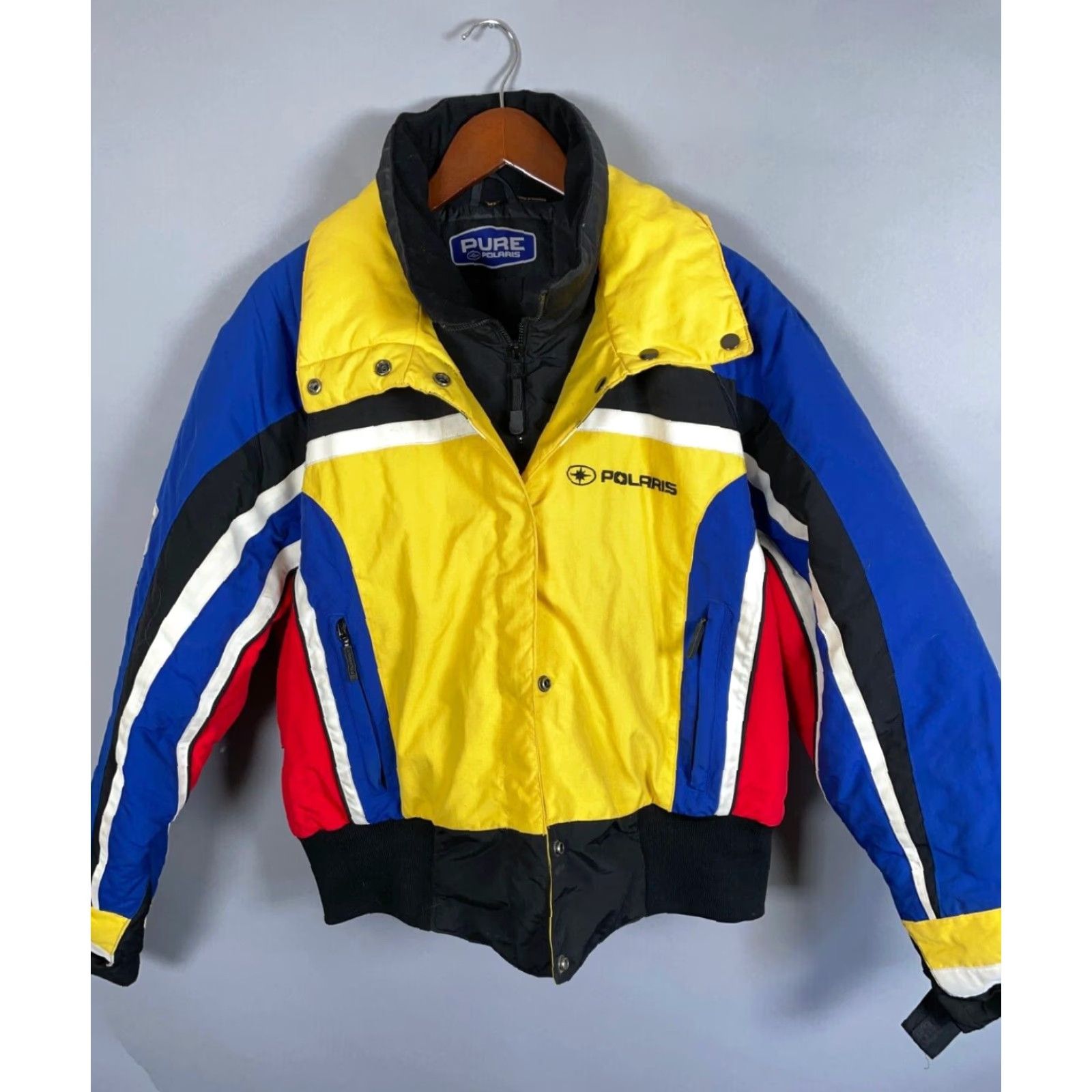 Vintage VINTAGE Polaris Jacket Women XL Yellow Blue Red 90s Bomber Full Zip Insulated Size XL / US 12-14 / IT 48-50 - 3 Thumbnail