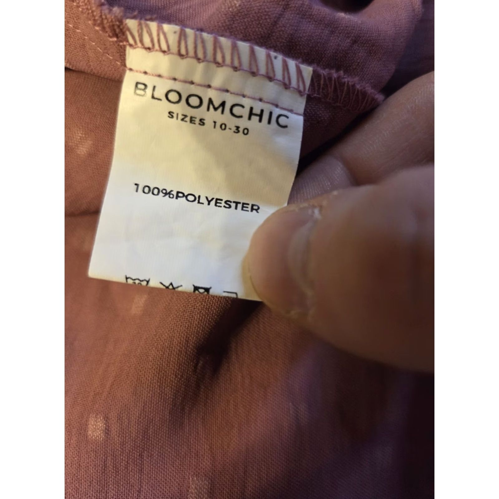 Vintage Bloomchic Mauve Pink Swiss Dot Ruffle Flutter Sleeve Top 26 Plus Women Size 4XL / US 24-26 - 7 Thumbnail