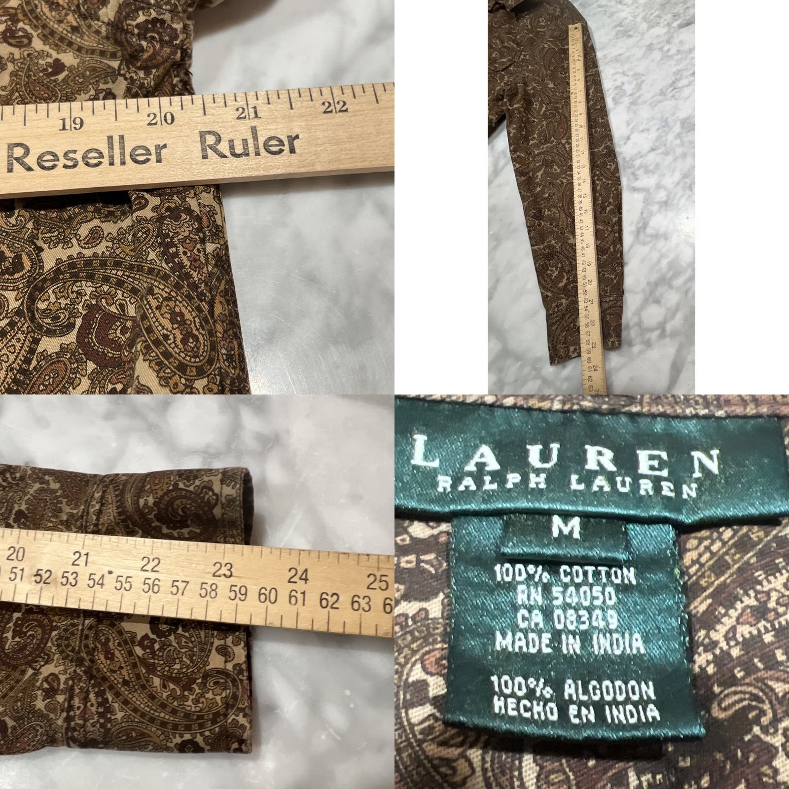 Ralph Lauren VINTAGE Ralph Lauren Shirt Women's M Button-Down Floral Paisley Brown Pockets Casual Shirt Size M / US 6-8 / IT 42-44 - 9 Thumbnail