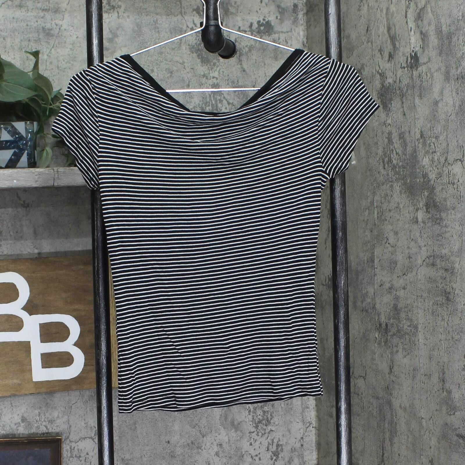 Other Nwt Polly & Esther Neck Skimmer T-shirt Top Black / White M Size M / US 6-8 / IT 42-44 - 2 Thumbnail